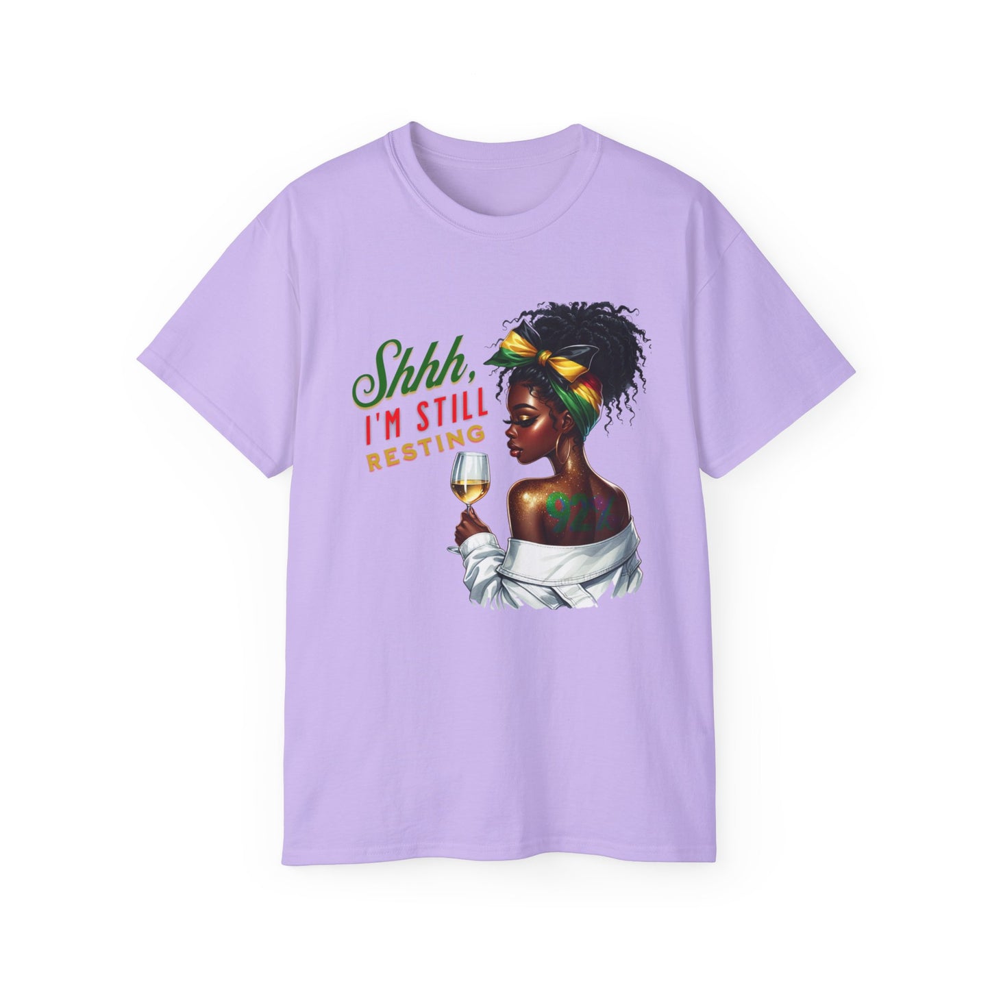 92% Black Women – Shhh, I’m Still Resting Tee, Melanin Magic Shirts, Black Women Empowerment Shirt, Black Excellence Tees, Self-Care & Rest