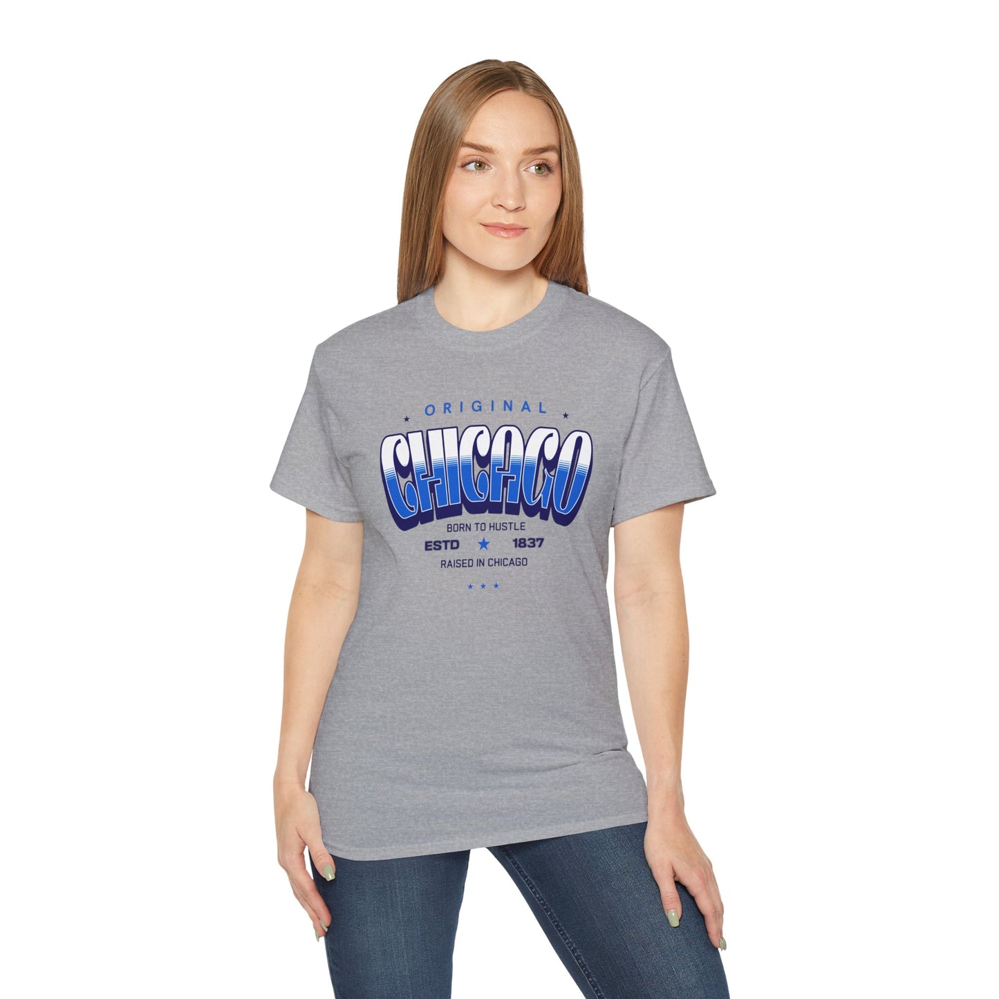 Chicago Hustle Graphic Tee, Streetwear T-Shirt, Gift for Travelers, Chicago Souvenir, Unisex Chicago T-Shirts Casual Wear. Chi-Town Tees