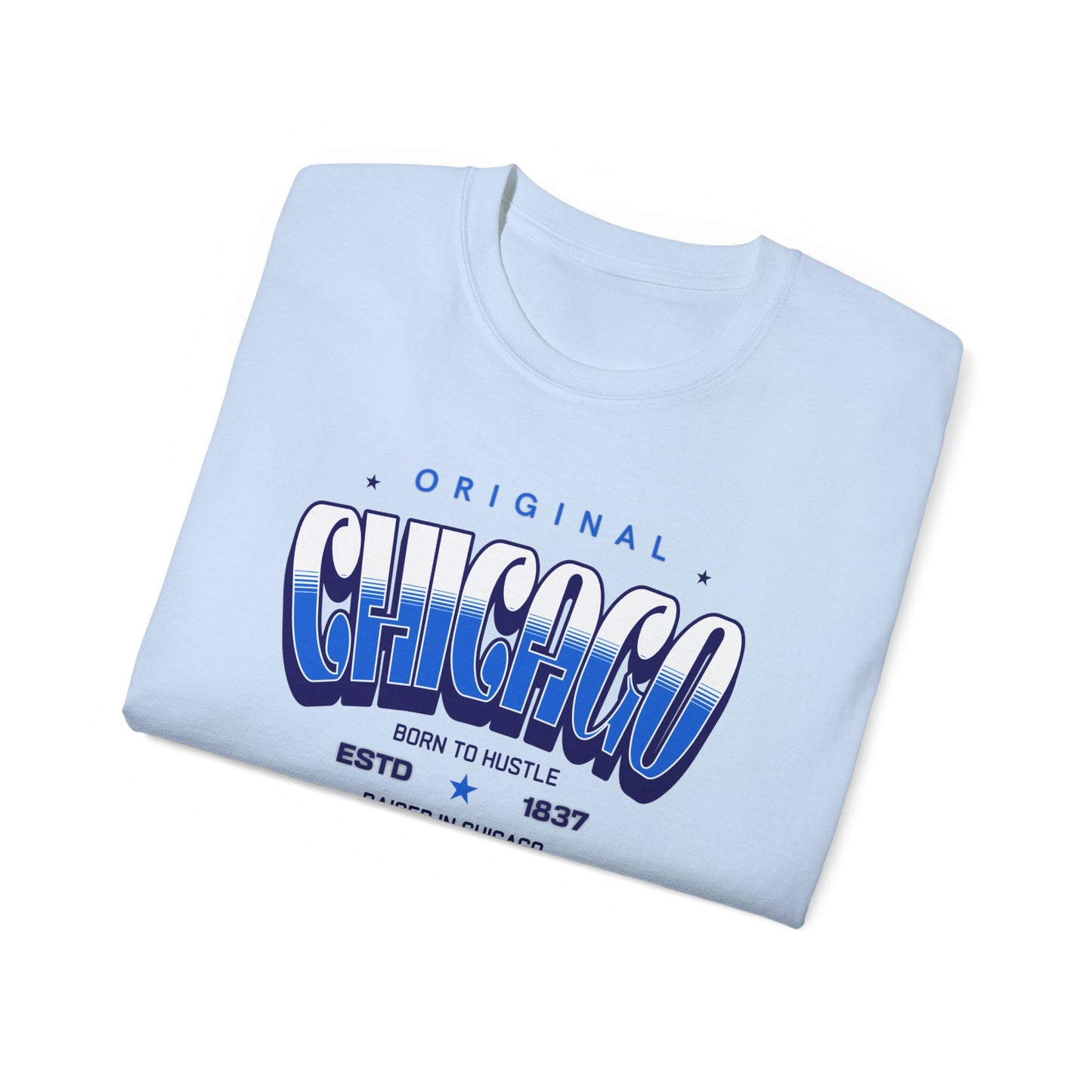 Chicago Hustle Graphic Tee, Streetwear T-Shirt, Gift for Travelers, Chicago Souvenir, Unisex Chicago T-Shirts Casual Wear. Chi-Town Tees