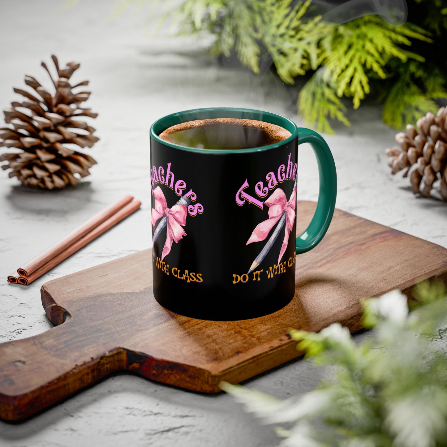 Colorful Mugs (11oz, 15oz), Teacher Appreciation Gift, Cute Gift for Teachers, Coffee Mug for Teachers, Coquette Bow Coffee Mug