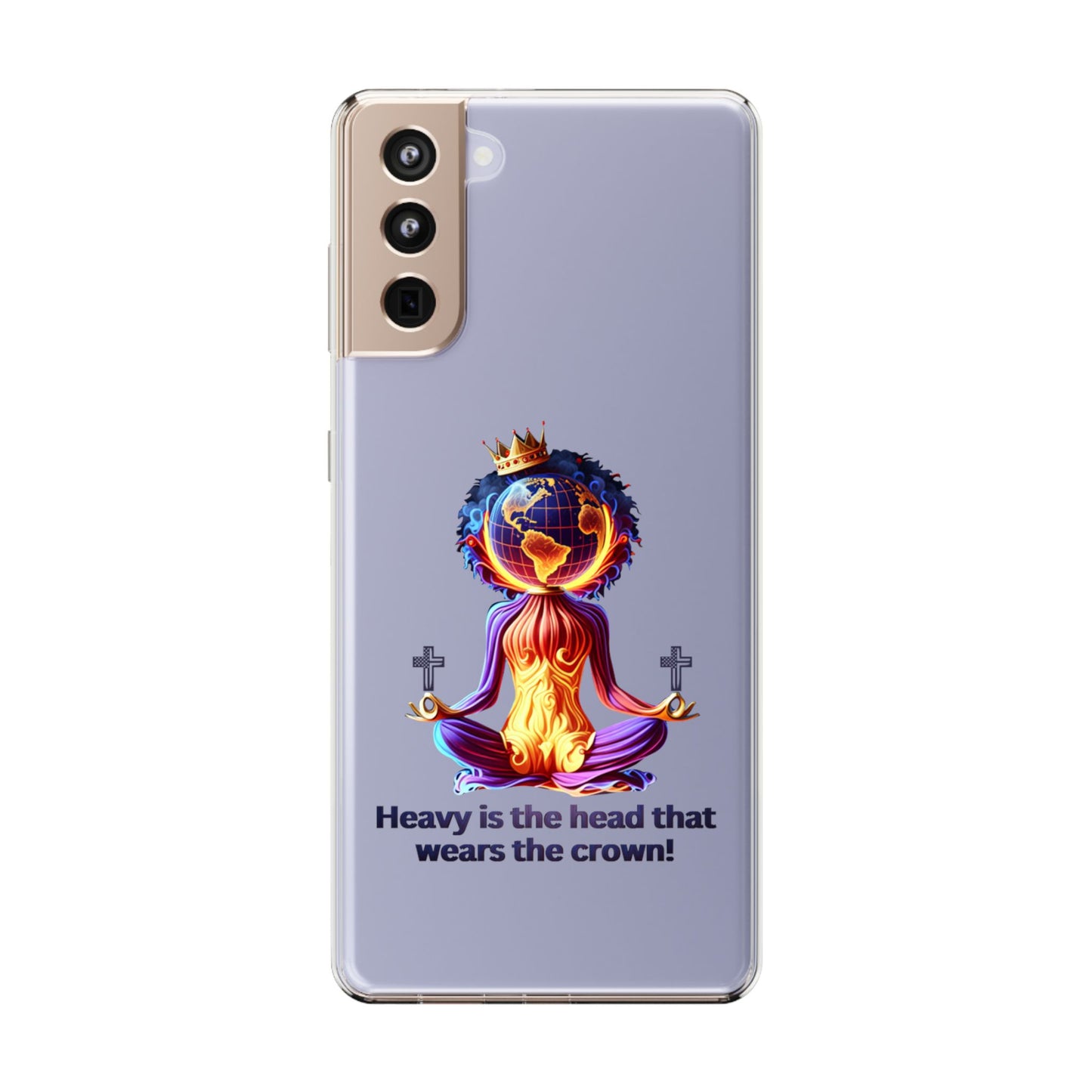 "Heavy is the Head" Clear Cellphone Case Cases, Inspirational Cellphone Case for iPhone and Samsung Phones, Custom Cellphone Case