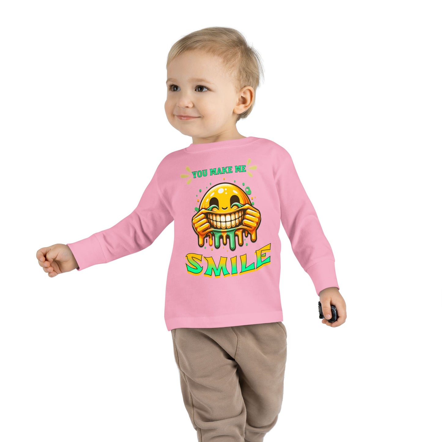 You Make Me Smile Toddler Long Sleeve Tee, Cute Kids T-Shirt, Joyful Nursery Clothing, Gift for Toddlers, Fall Fashion T-Shirts