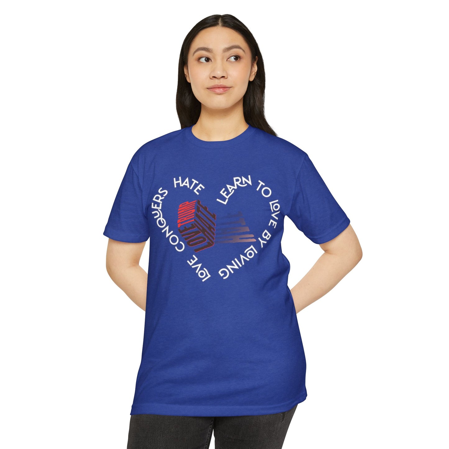 Vibrant Love Trump Hate Unisex T-Shirt, Graphic Tee for Casual Wear, Ideal for Gift, Summer Vibes, Celebration Style, Trendy Streetwear