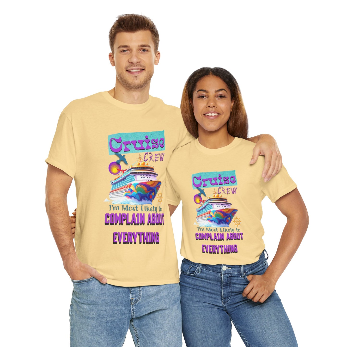Cruise Crew Unisex Heavy Cotton Tee - Fun Travel T-Shirt for Vacations, Family Cruises, Summer Adventures, Gift for Cruise Travelers,