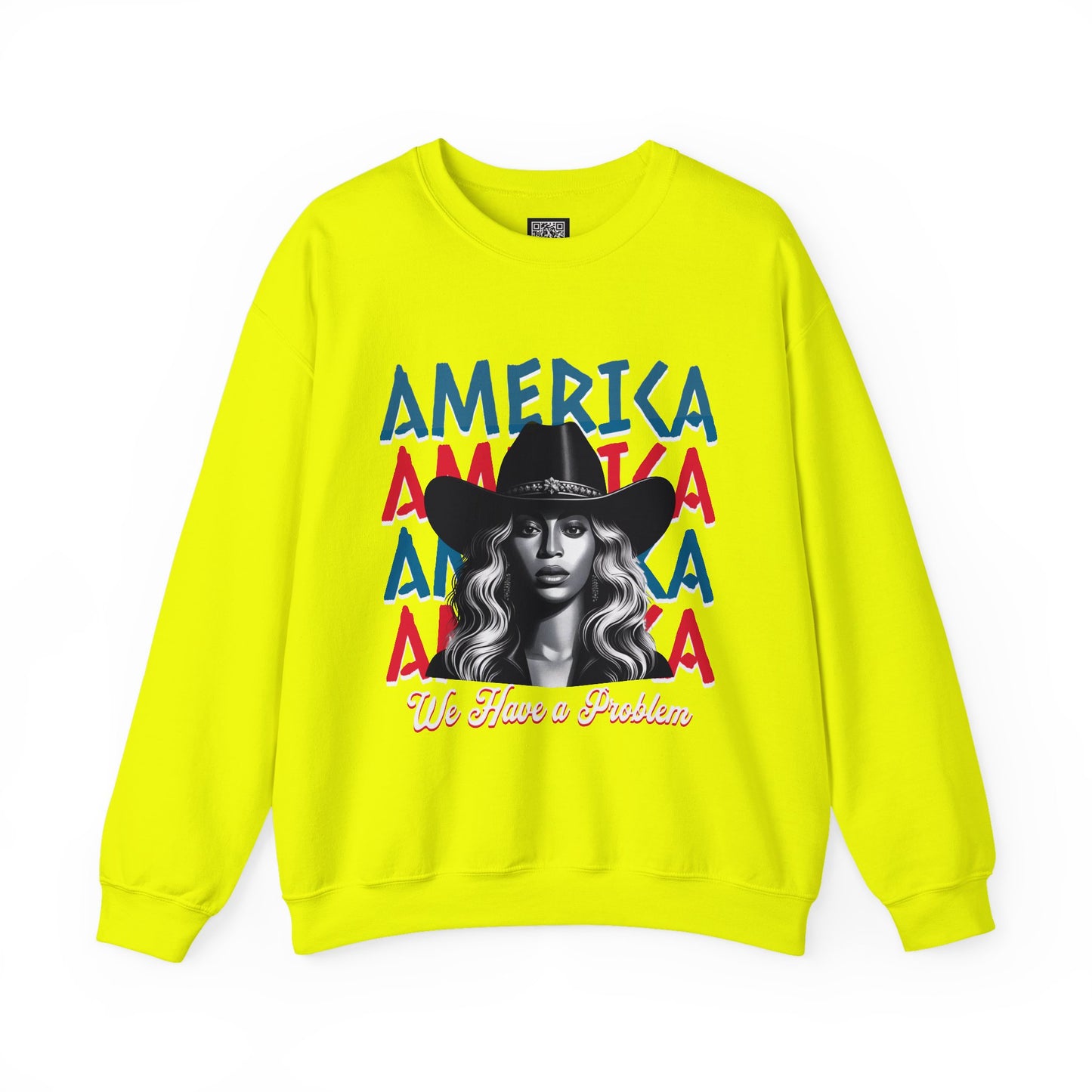 America Graphic Crewneck Sweatshirt, Beyonce America We Have a Problem, Fan Merchandise for Beyonce, Unisex Gildan Sweatshirts