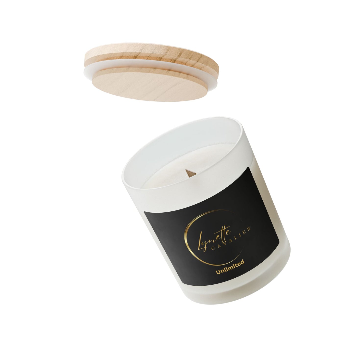 Lynette Cavalier's Frosted Glass Candle, 11oz, Coconut Soy No Dyes, Burn time 50 Hours, Made in the USA,