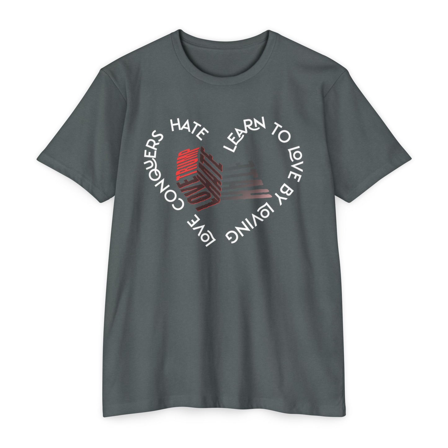 Vibrant Love Trump Hate Unisex T-Shirt, Graphic Tee for Casual Wear, Ideal for Gift, Summer Vibes, Celebration Style, Trendy Streetwear