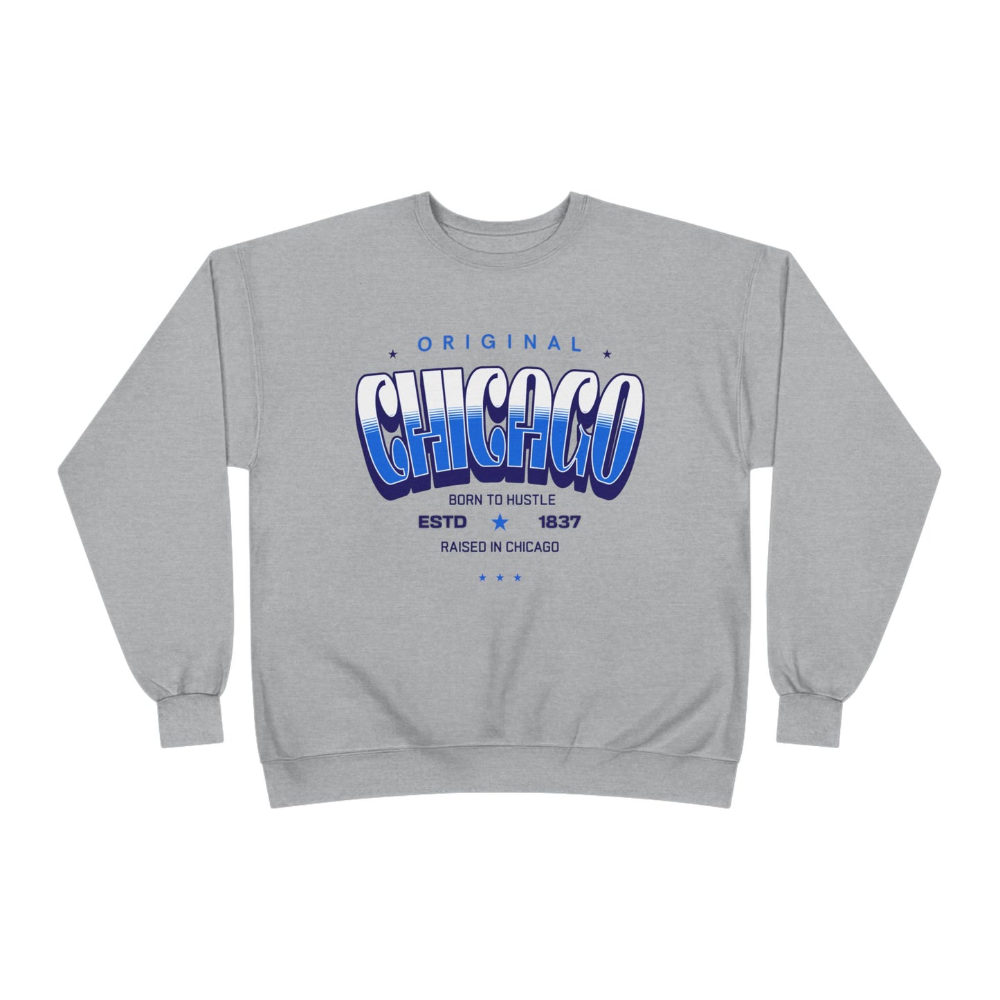 Chicago Hustle EcoSmart Crewneck Sweatshirt, Unisex Sweatshirt, Gift for Chicago Lovers, Trendy Streetwear, Casual Wear, Cozy Sweatshirt