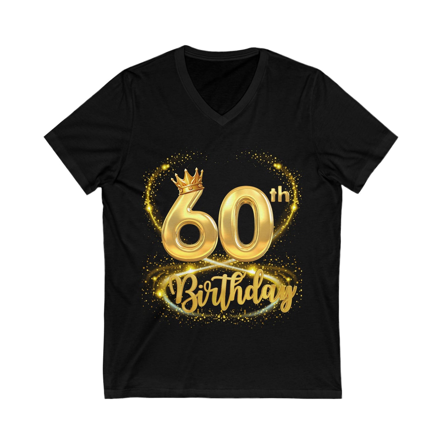 60th Birthday Jersey Short Sleeve V-Neck Tee,
