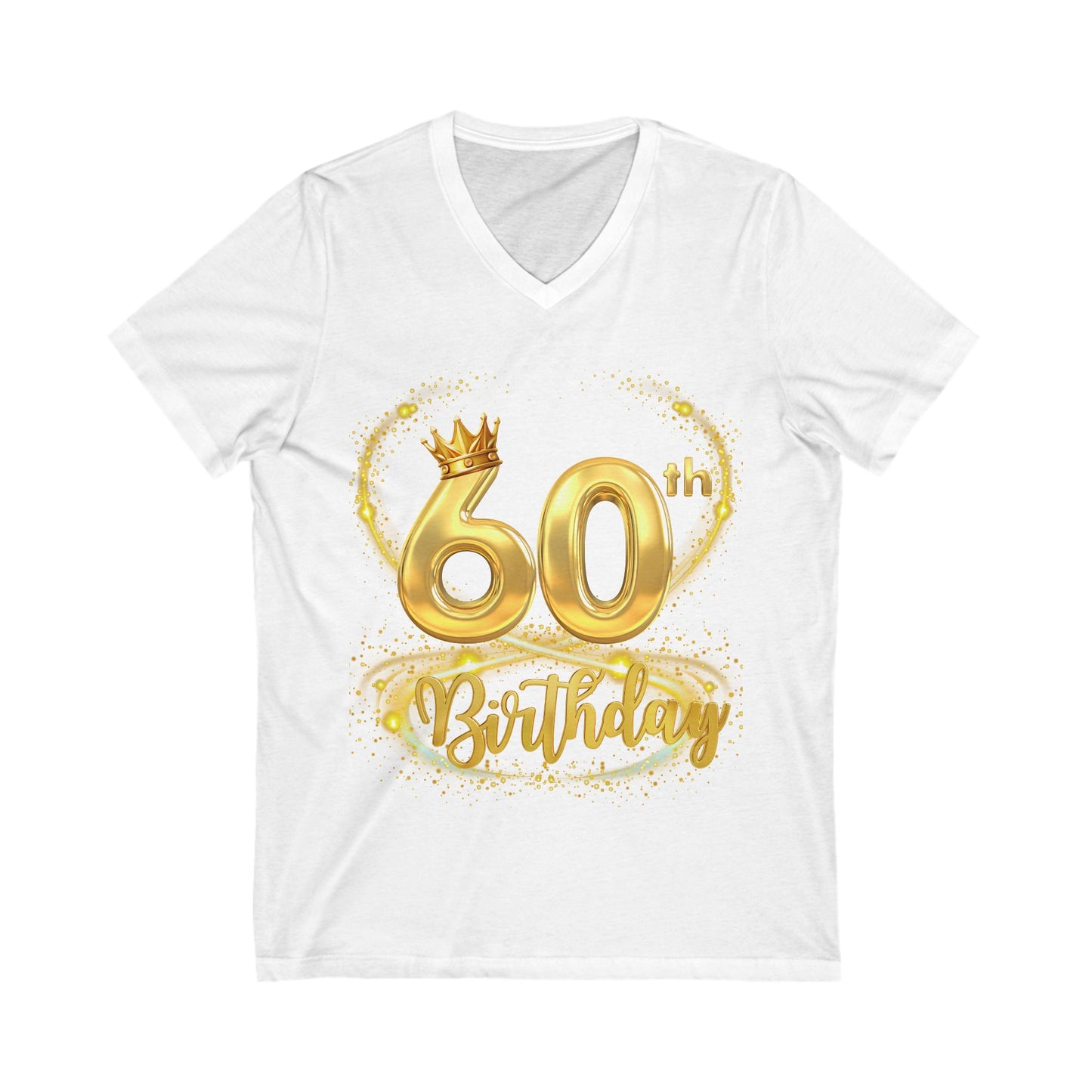 60th Birthday Jersey Short Sleeve V-Neck Tee,