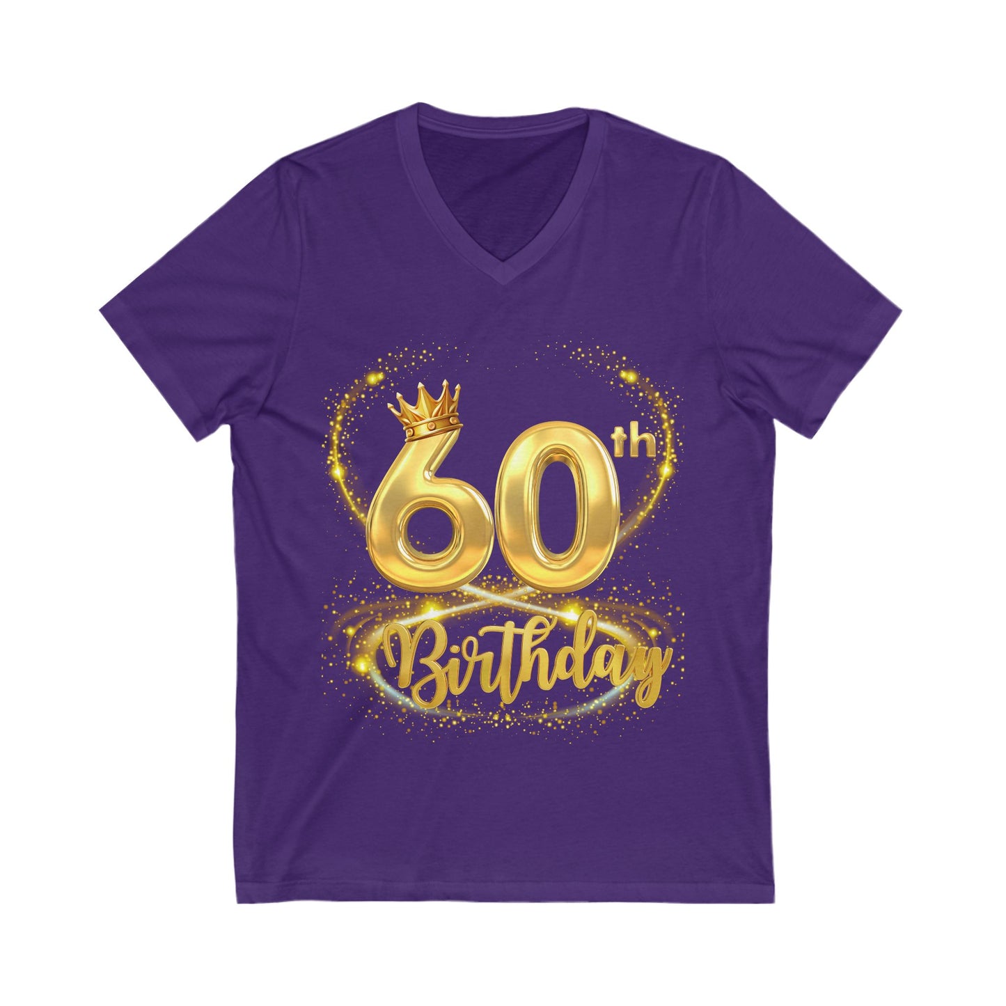 60th Birthday Jersey Short Sleeve V-Neck Tee,