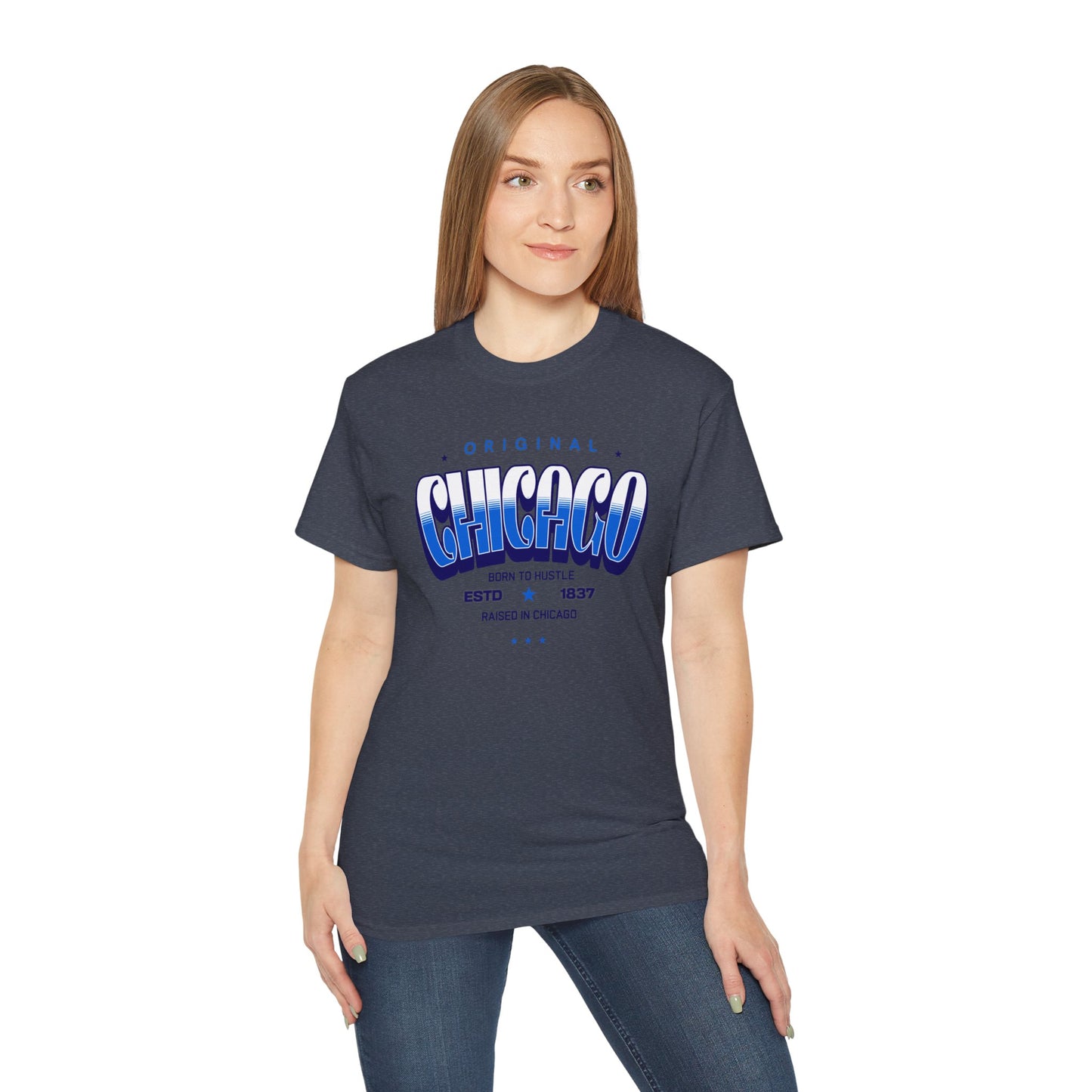 Chicago Hustle Graphic Tee, Streetwear T-Shirt, Gift for Travelers, Chicago Souvenir, Unisex Chicago T-Shirts Casual Wear. Chi-Town Tees