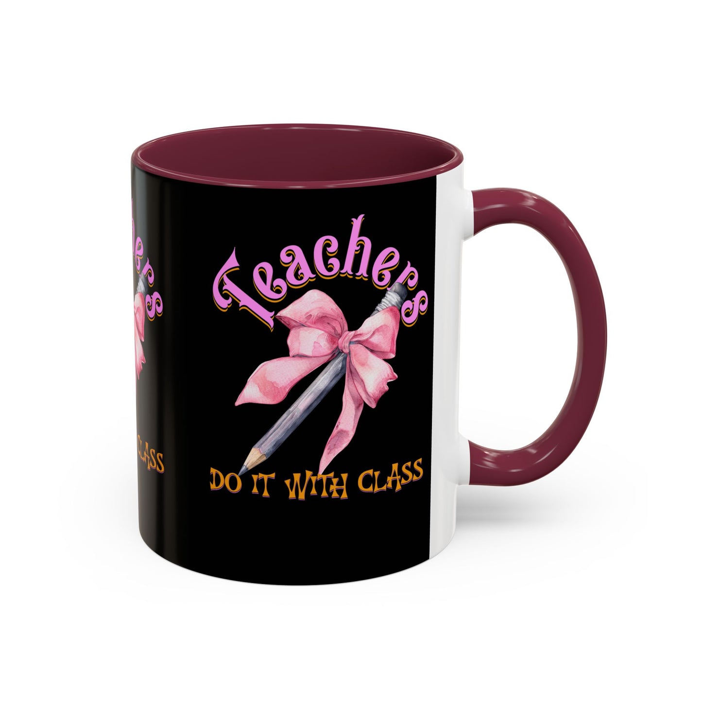 Colorful Mugs (11oz, 15oz), Teacher Appreciation Gift, Cute Gift for Teachers, Coffee Mug for Teachers, Coquette Bow Coffee Mug