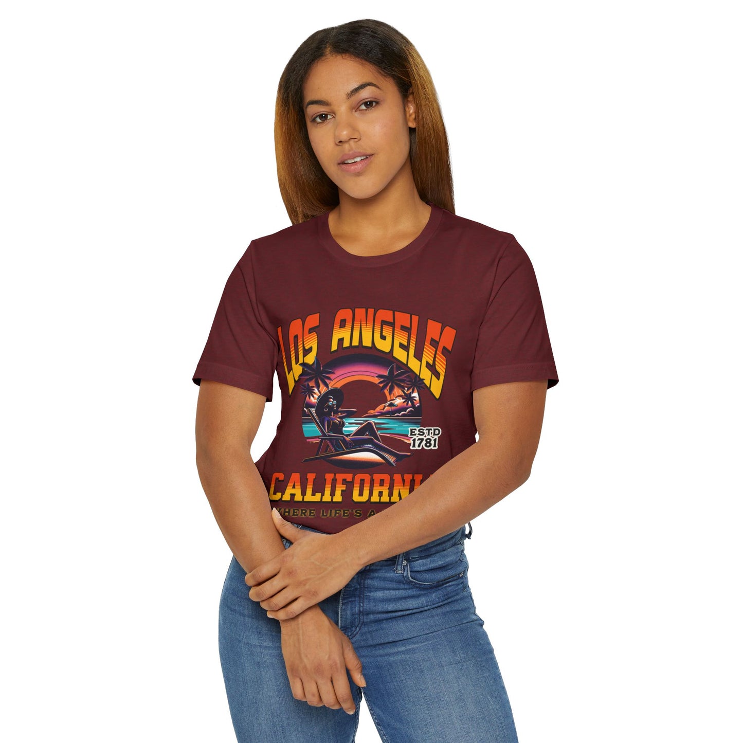 Los Angeles Vibes – “Where Life’s a Beach” Tee, Los Angeles Style Clothing, Beach Style T-Shirt, Rep Your City Los Angeles