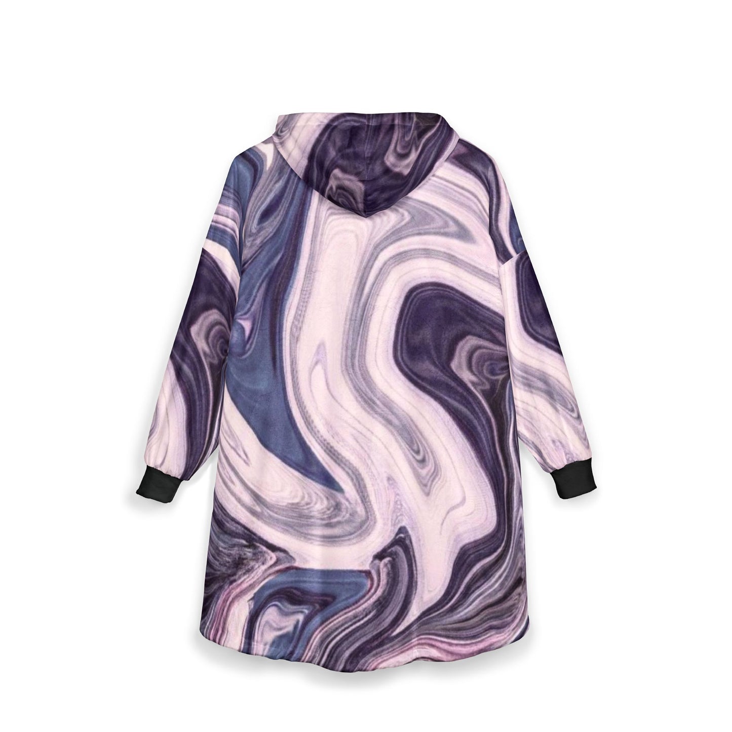 Cozy Purple Marble Print Unisex Hooded Blanket - Perfect for Chill Evenings and Gift-giving, Purple Lovers Colorful Hoodie, Mother's Day Gift