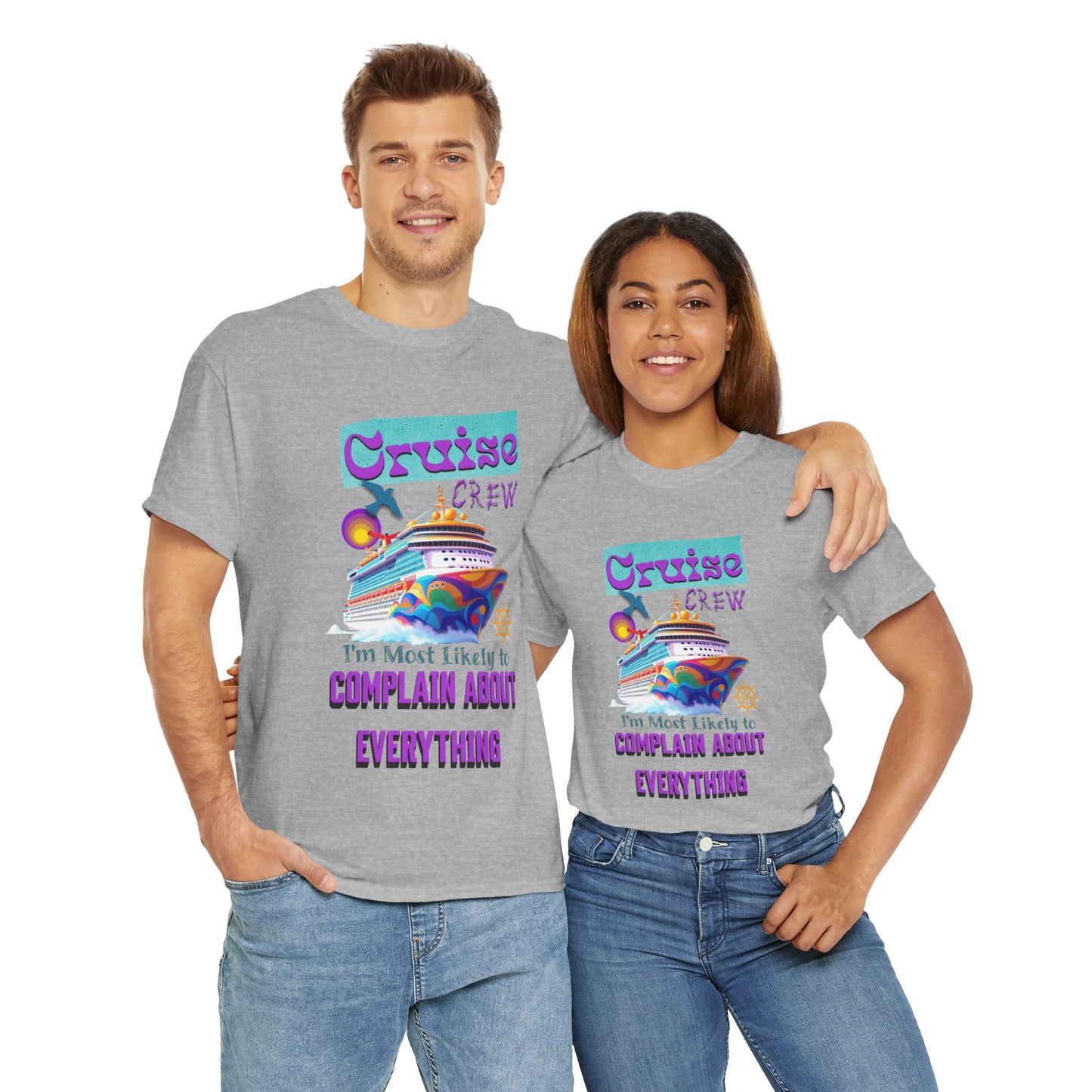 Cruise Crew Unisex Heavy Cotton Tee - Fun Travel T-Shirt for Vacations, Family Cruises, Summer Adventures, Gift for Cruise Travelers,