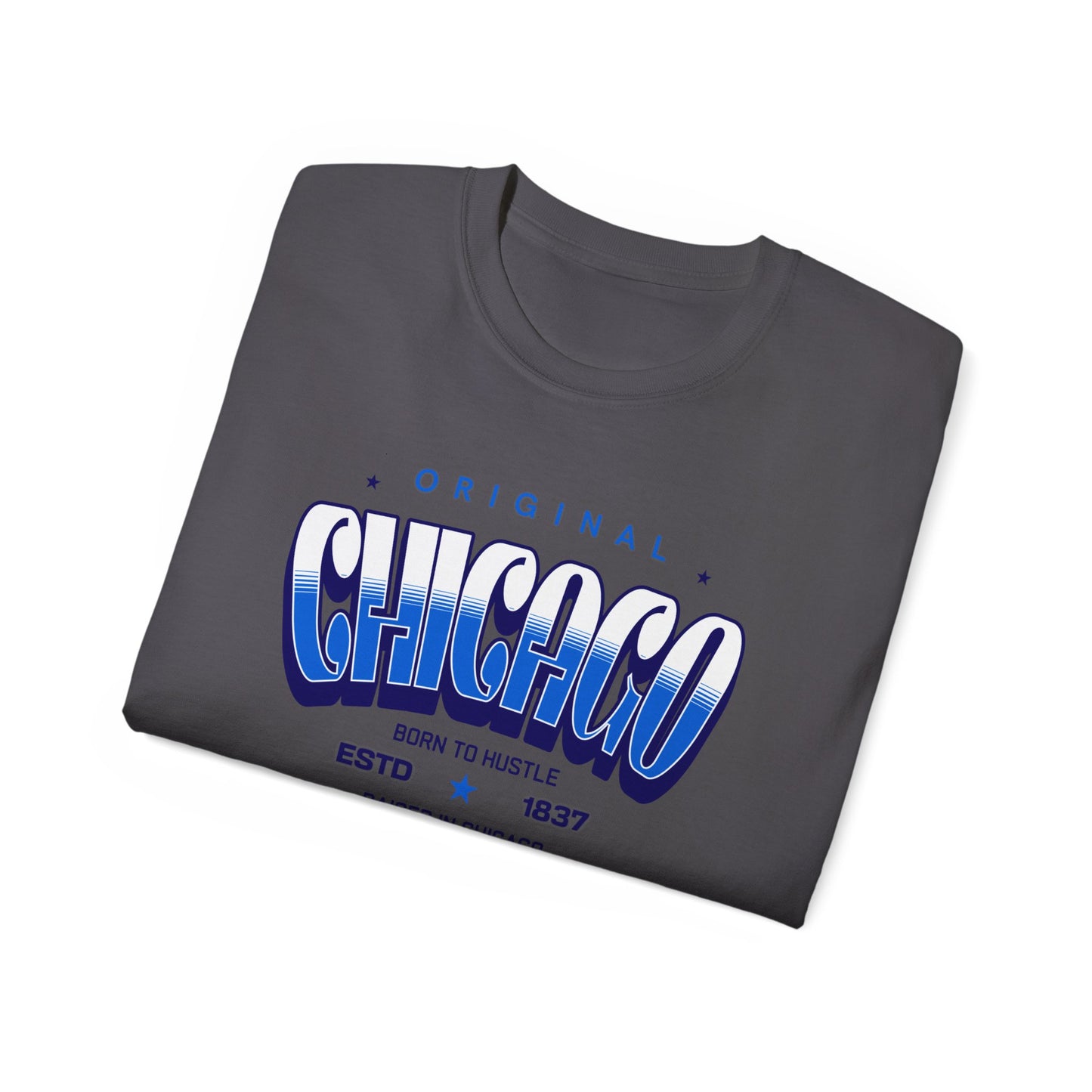 Chicago Hustle Graphic Tee, Streetwear T-Shirt, Gift for Travelers, Chicago Souvenir, Unisex Chicago T-Shirts Casual Wear. Chi-Town Tees