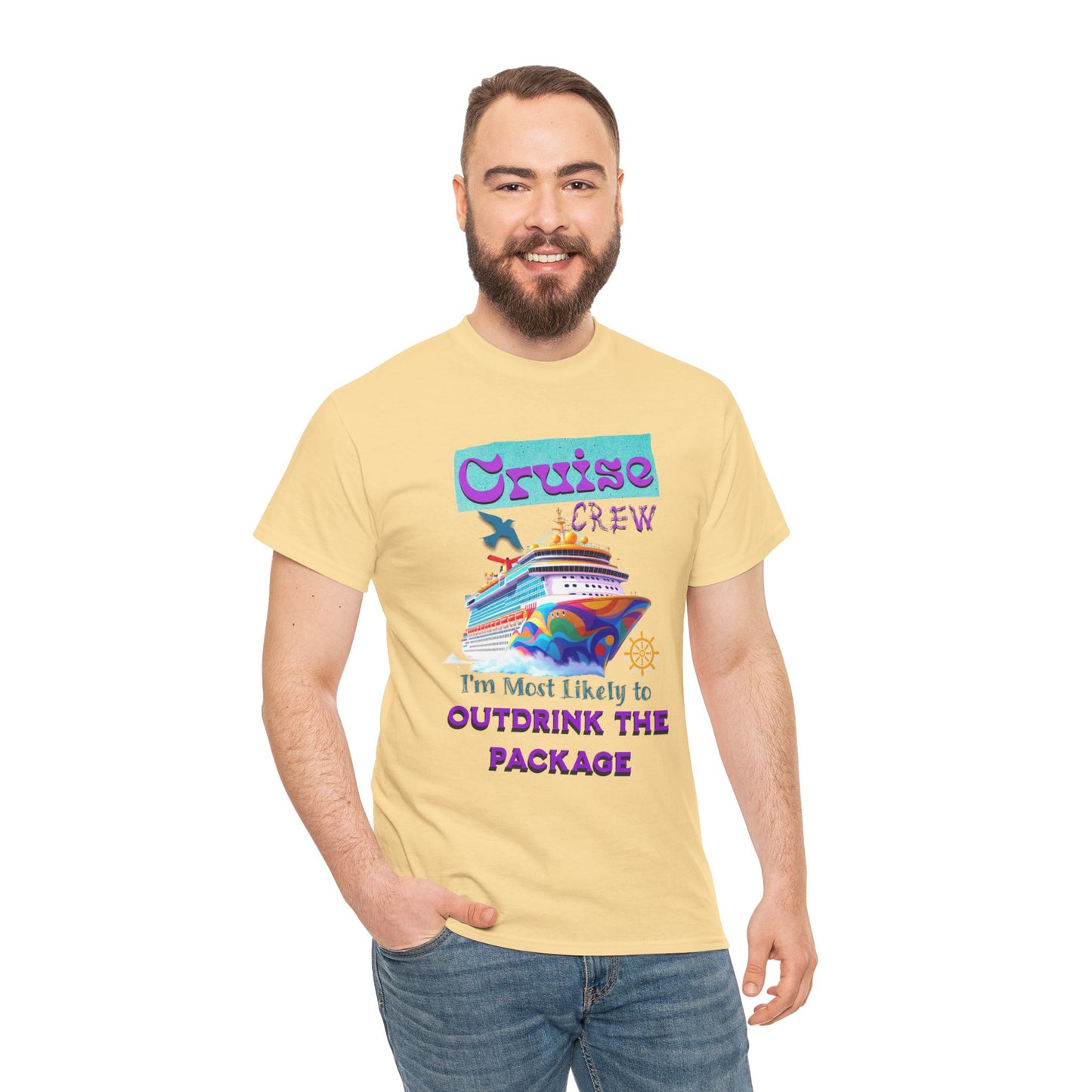 Cruise Crew Outdrink Package Tee | Fun Vacation T-Shirt | Perfect for Summer, Group Trips, Gifts, Drink Package T-Shirt for Cruise