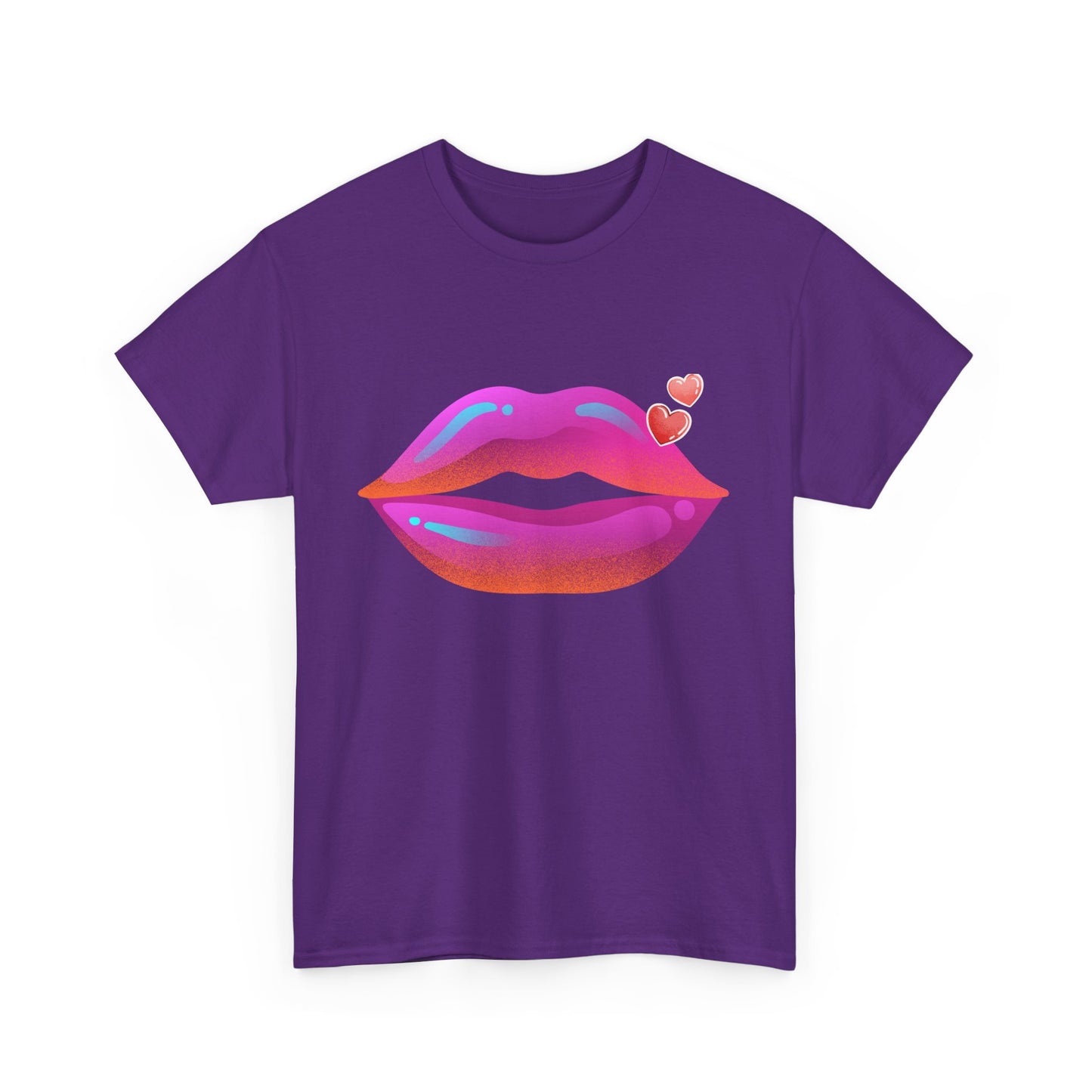 Bold Kiss Lips with Hearts Shirt, Vibrant Pop Art Lip T-Shirt, Valentine T-Shirt Gift, Lip Art Shirt, Black History T-Shirts for Women