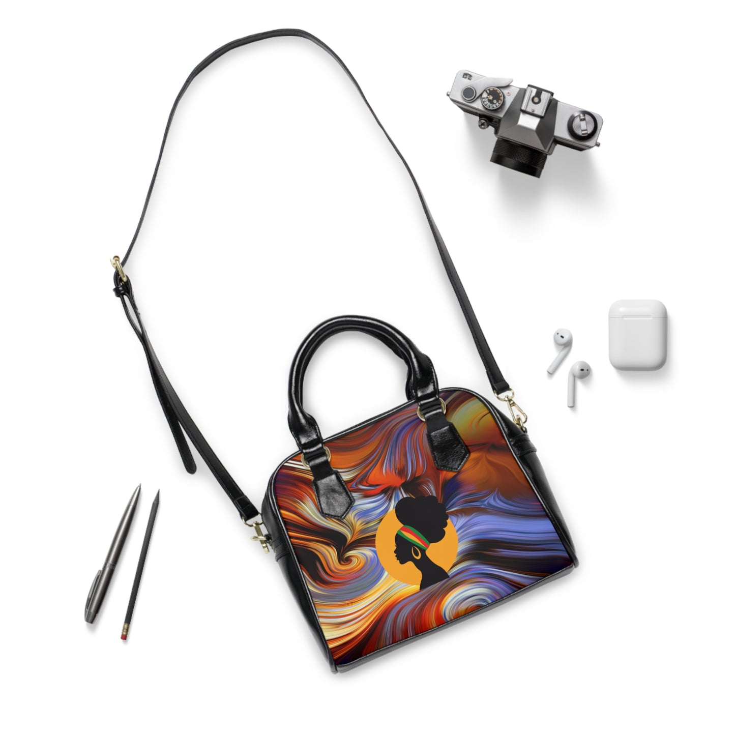 Afrocentric Shoulder Handbag, Melanin Women Handbag, Black Power Handbag, Handbag for Black Women