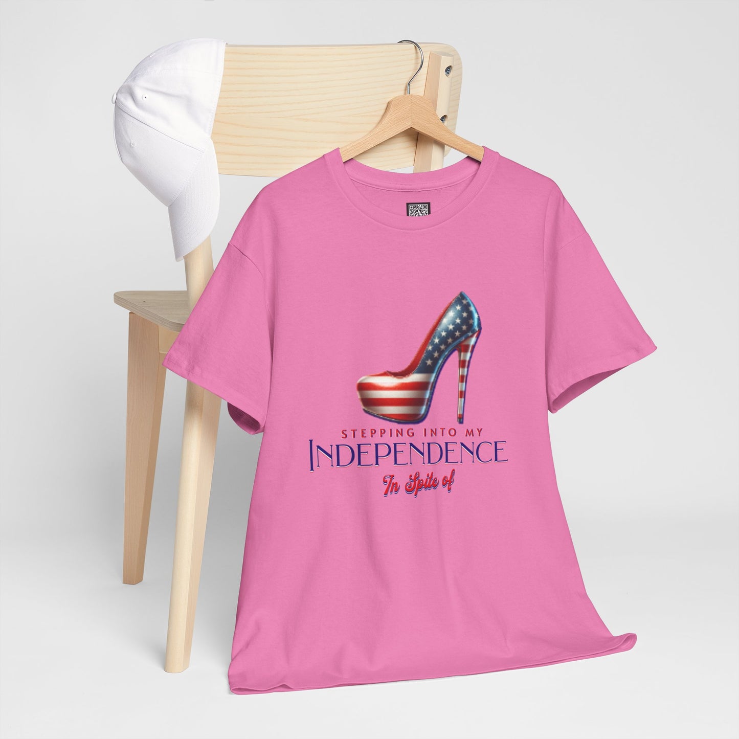 Independence Celebration Tee, Cute Women Heavy Cotton T-Shirt, Patriotic 4th of July Shirt, Cute Flag Gift for Her, Summer Style