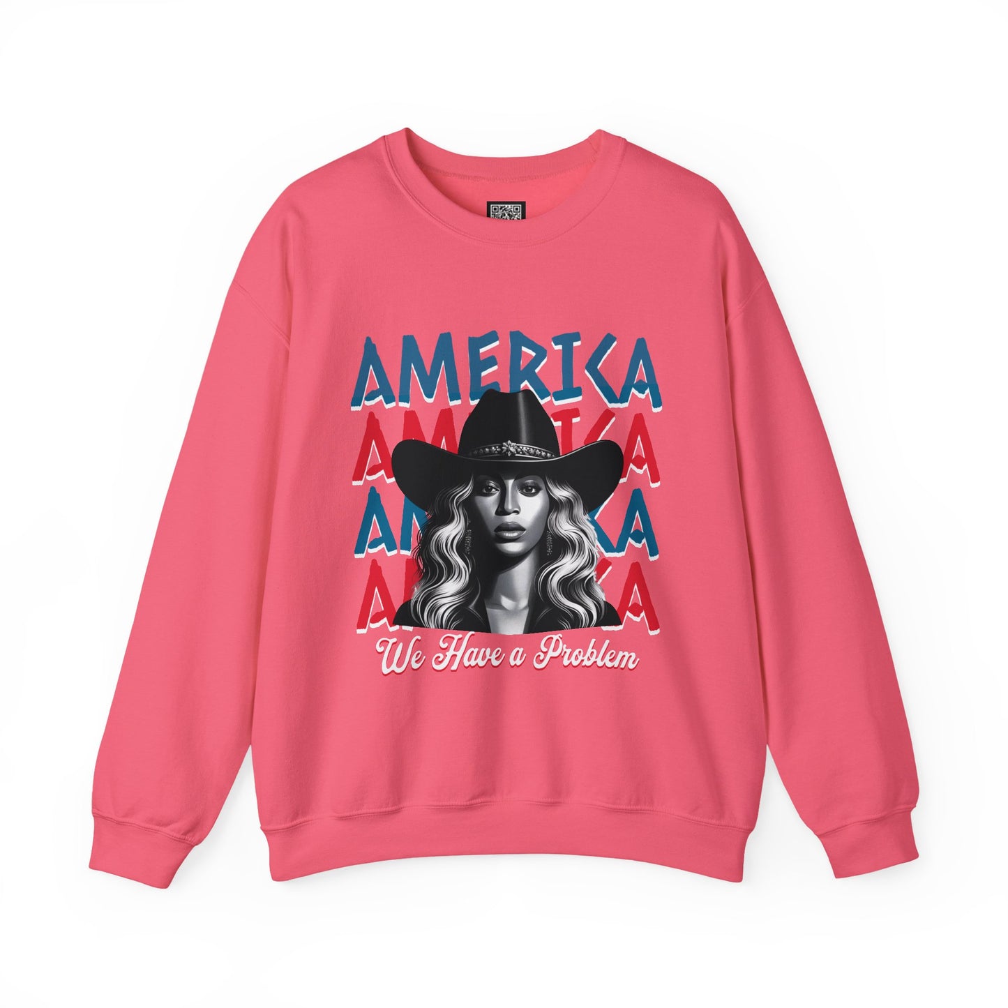 America Graphic Crewneck Sweatshirt, Beyonce America We Have a Problem, Fan Merchandise for Beyonce, Unisex Gildan Sweatshirts