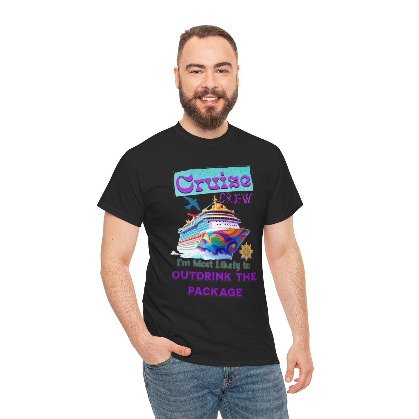 Cruise Crew Outdrink Package Tee | Fun Vacation T-Shirt | Perfect for Summer, Group Trips, Gifts, Drink Package T-Shirt for Cruise