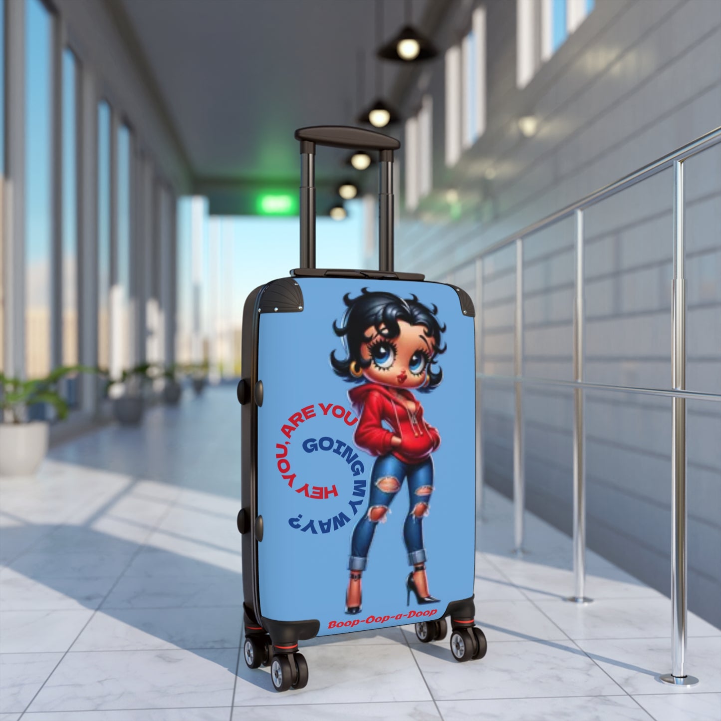 Chic Travel Suitcase with Trendy Betty Boop Cartoon Design, Durable Luggage for Fashion Lovers, Perfect Gift for Travelers, Weekend Getaways
