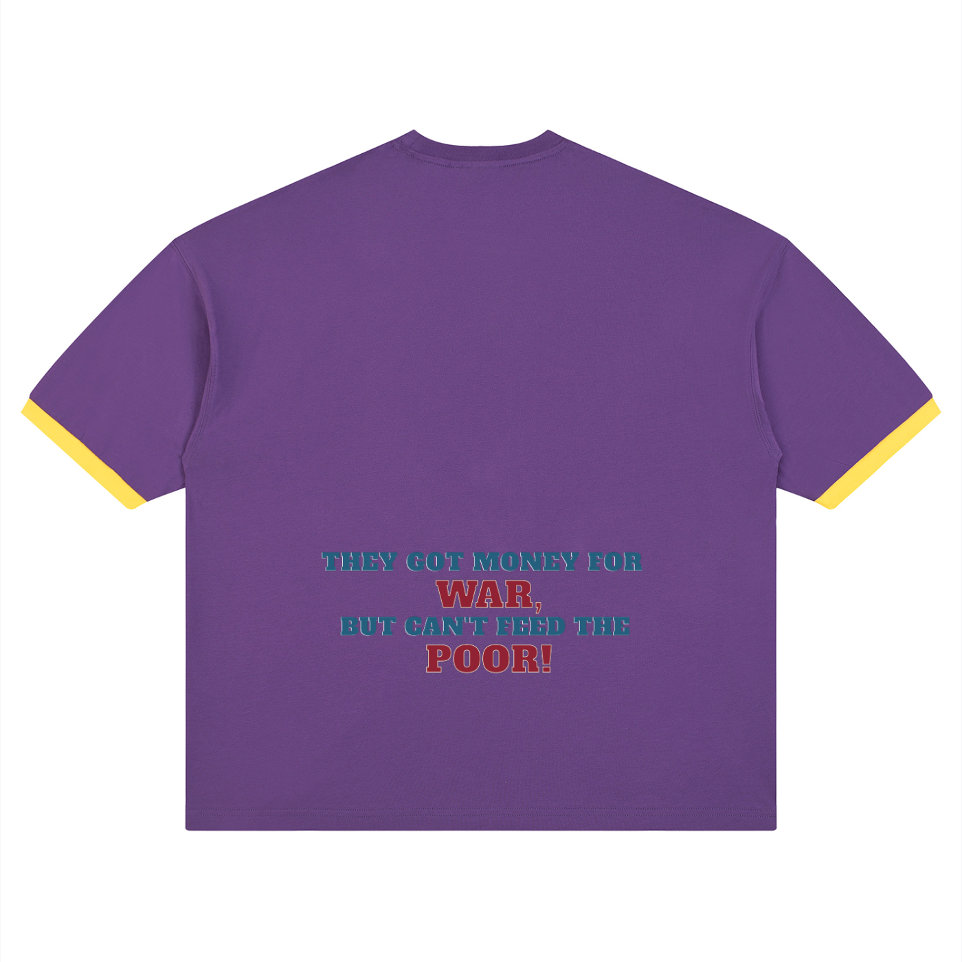 2Pac Unisex Color Block Drop Shoulder T-Shirt