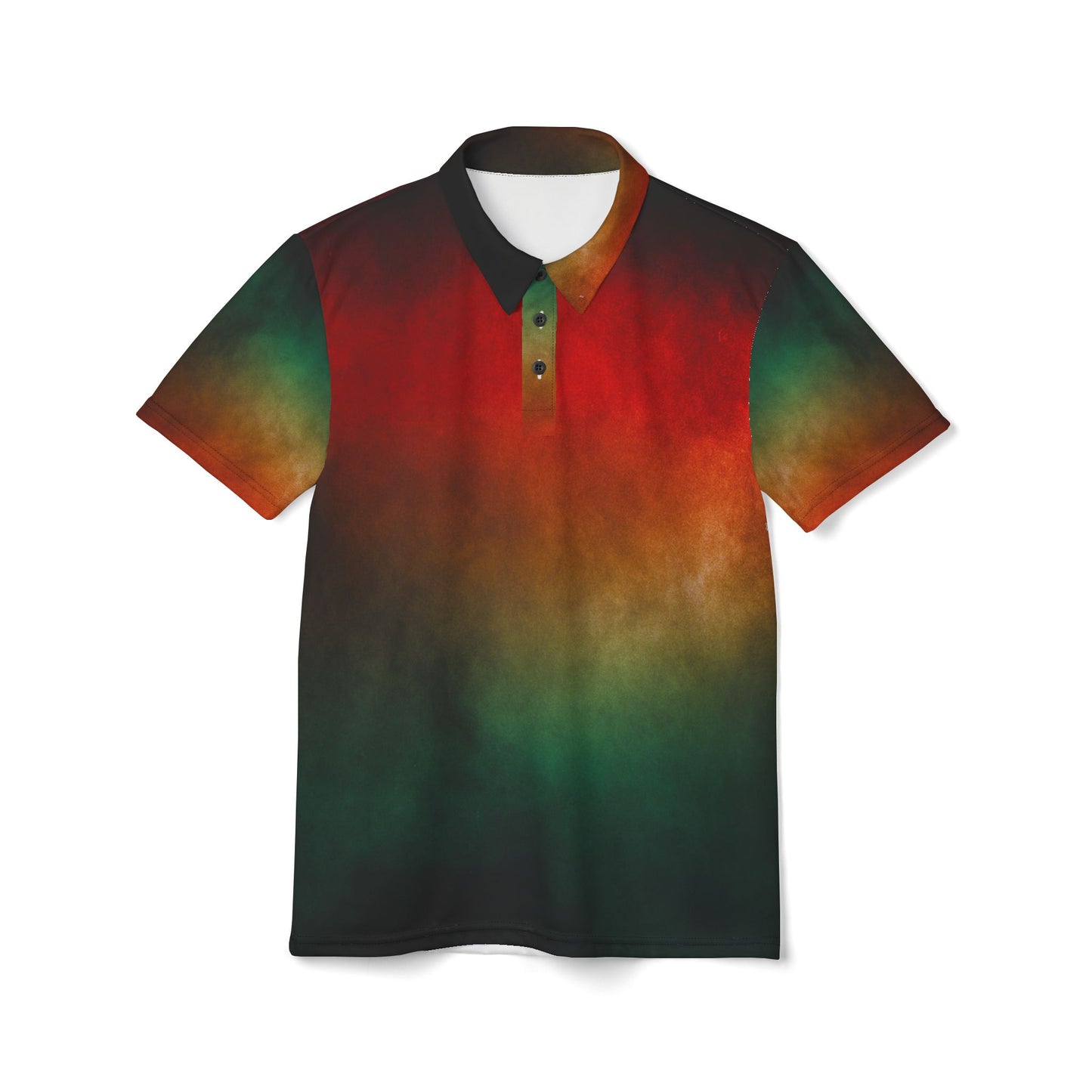 Afrocentric Print Unisex Polo Shirt, Red Yellow Green and Black Polo Shirts, Multi-Colored Polo Shirts,