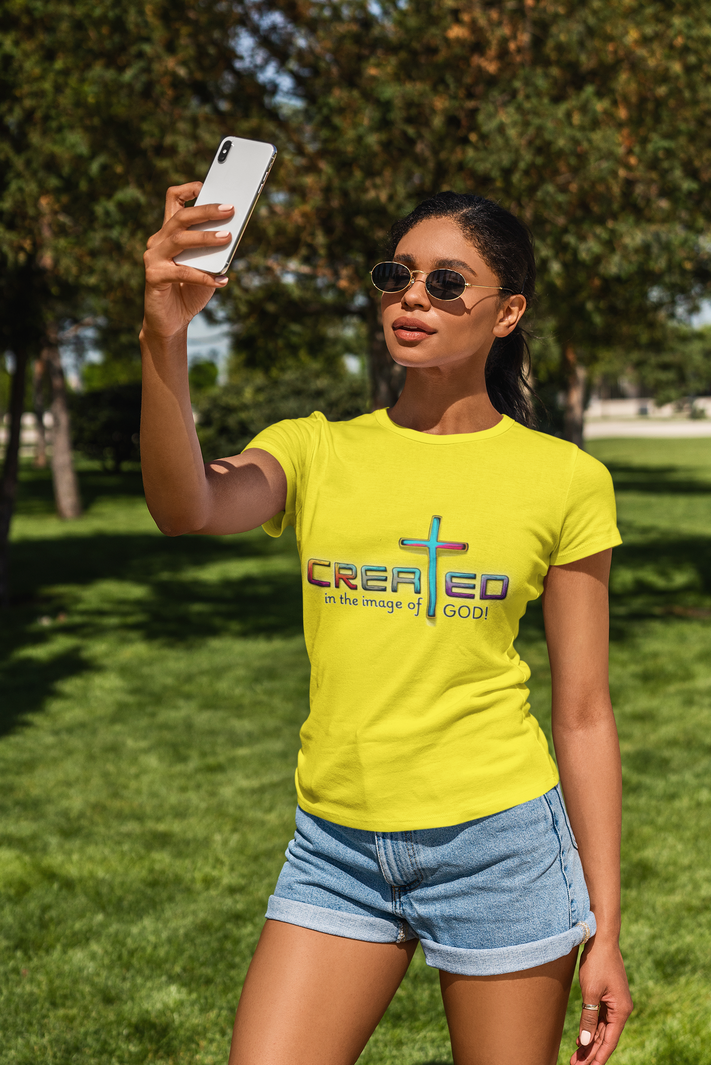 Religious T-Shirt, Inspirational Shirt, Unisex Christian Apparel, Jesus T-Shirt to Motivate, Christian T-Shirt, Created in His Image, God is