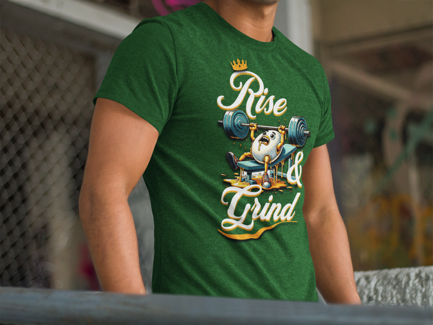 Egg-cellent Grind T-Shirts, Rise & Grind Gym Motivational Unisex Tee, Humorous T-Shirt for Fitness Enthusiasts, Motivational Cute Fitness T-Shirt