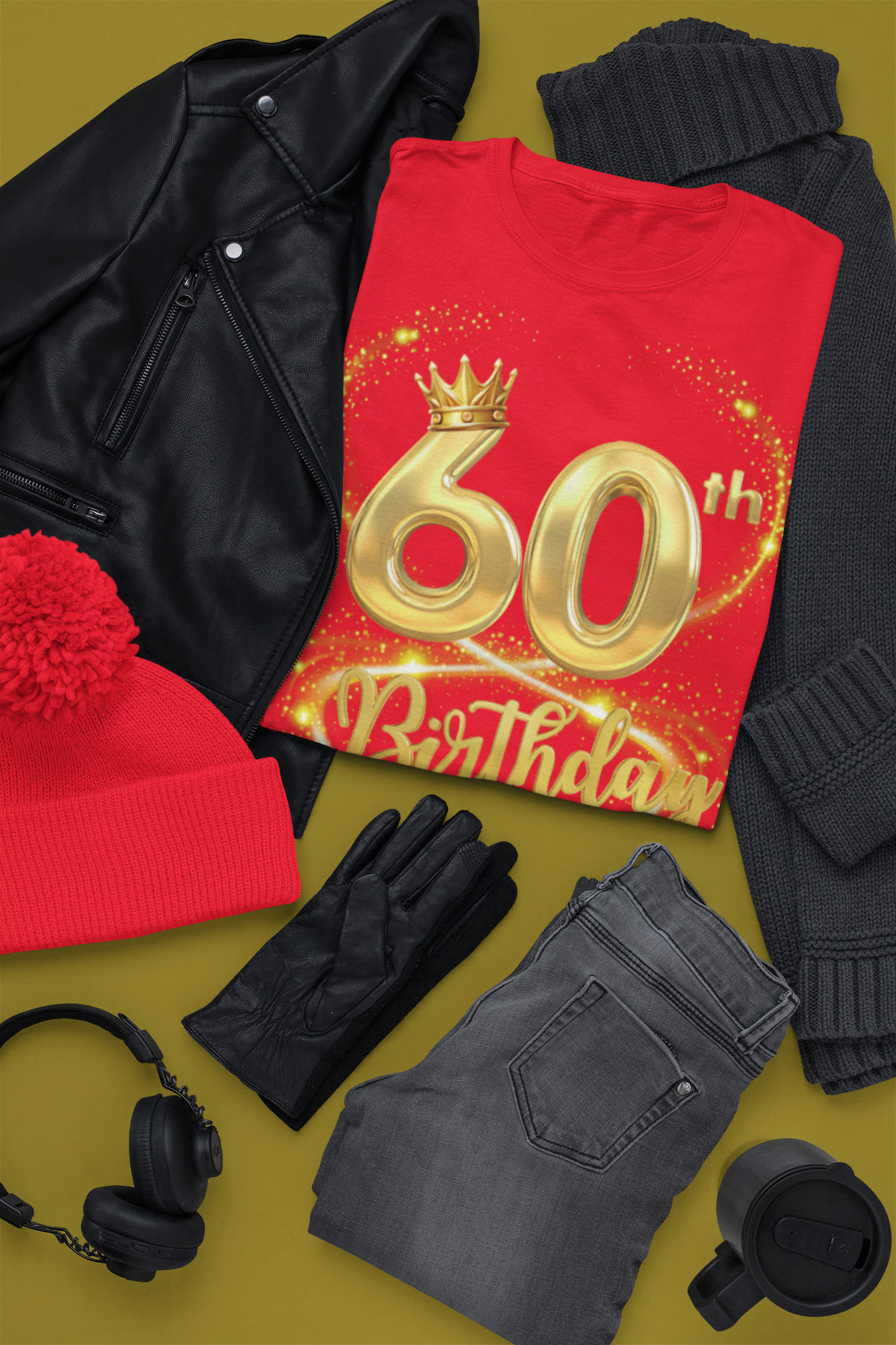 60th Birthday Jersey Short Sleeve V-Neck Tee,