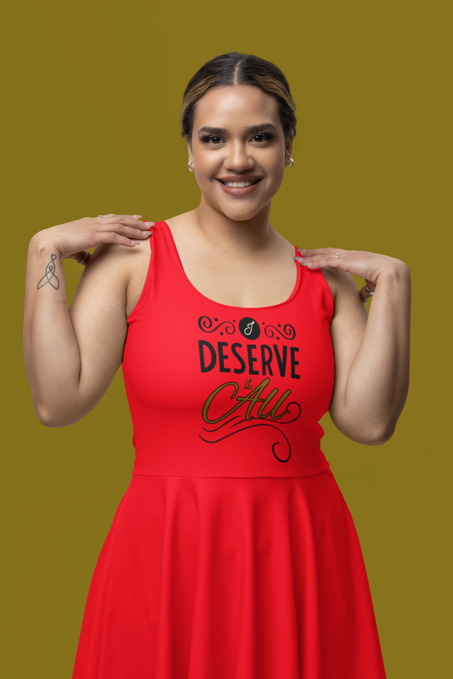 "I Deserve It All" Women's Skater Dress, From Kendrick Lamar's Man in the Garden Lyrics, Kendrick Lamar Fan Merchandise