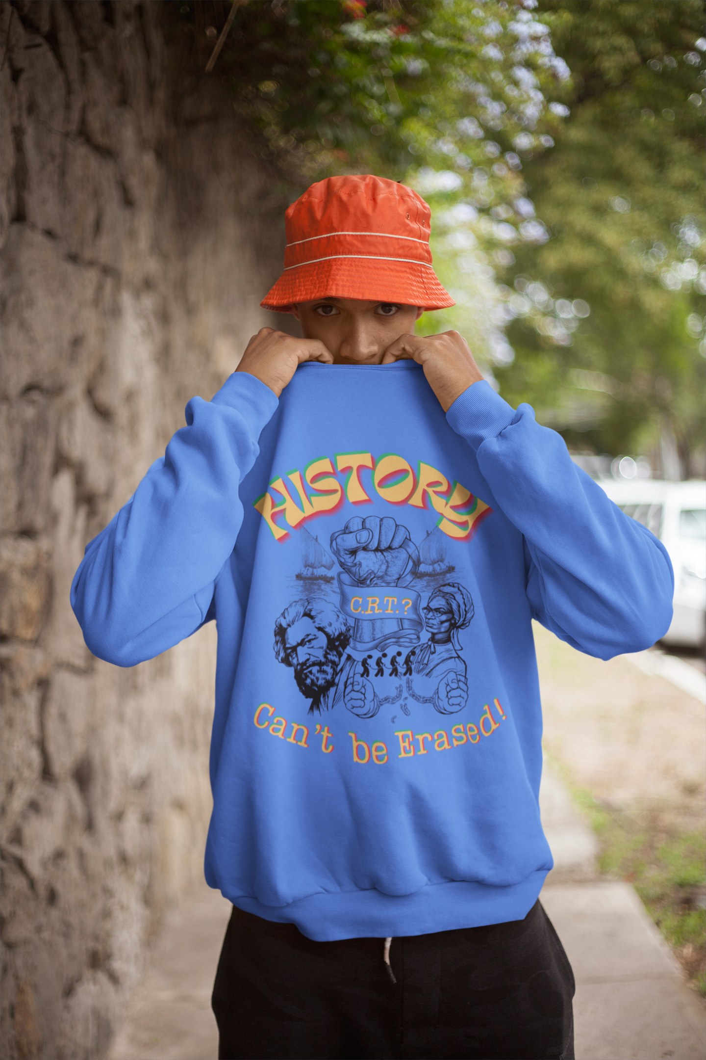 "History Can't Be Erased" Unisex NuBlend® Crewneck Sweatshirt, CRT Cannot Exist History is Real, Pro-History Sweatshirt, Juneteenth Sweatshirts