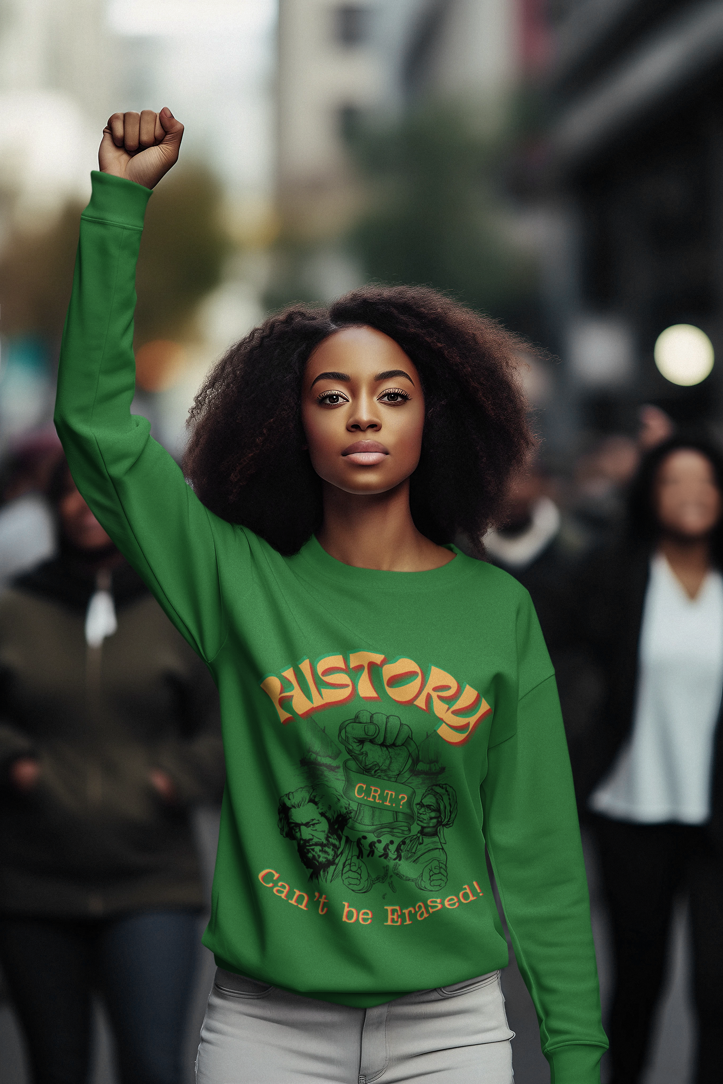 "History Can't Be Erased" Unisex NuBlend® Crewneck Sweatshirt, CRT Cannot Exist History is Real, Pro-History Sweatshirt, Juneteenth Sweatshirts
