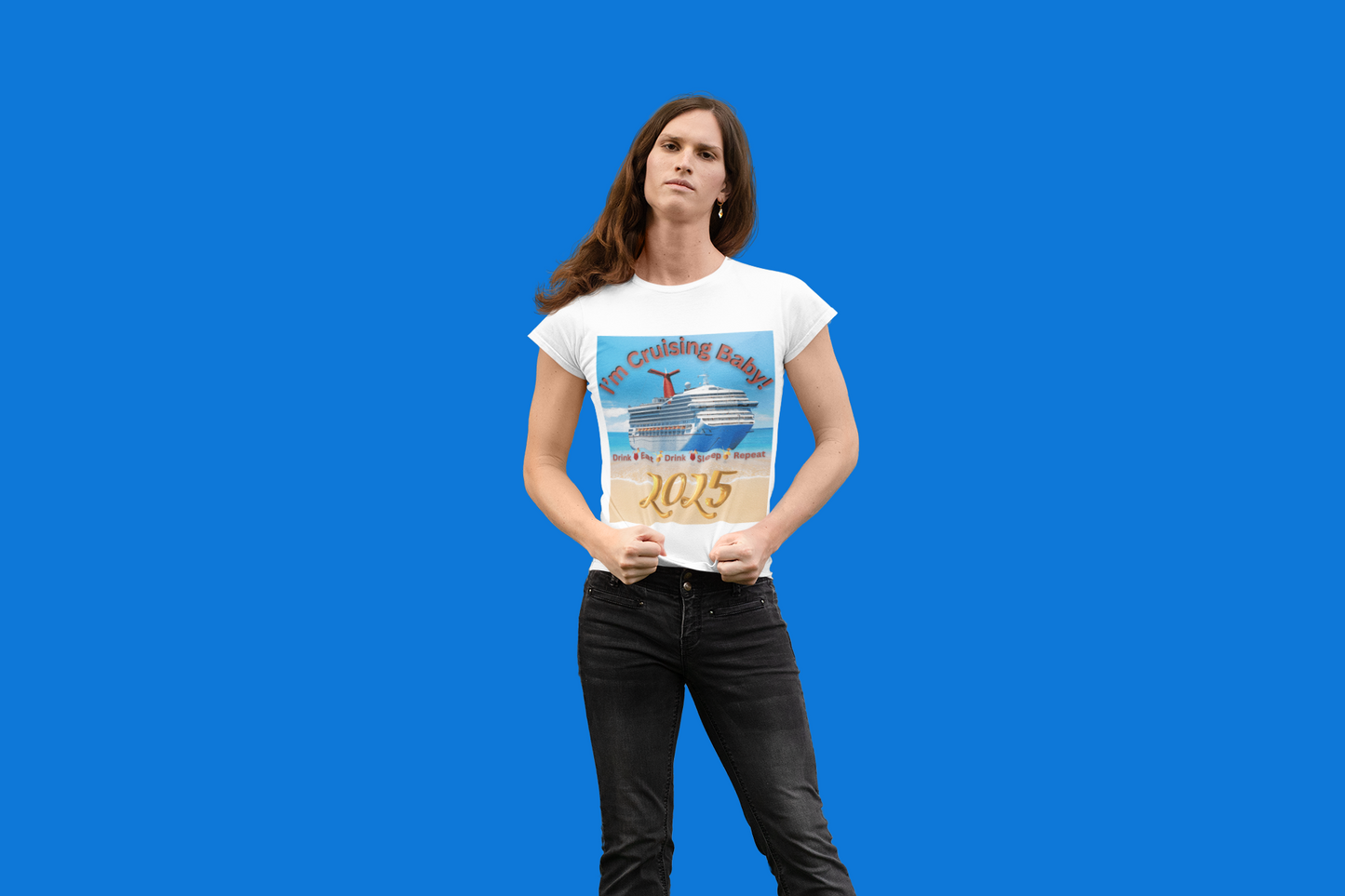 "I'm Cruising 2025" Unisex Heavy Cotton Tee, Cruise T-Shirts 2025, Unisex Cruise T-Shirts 2025, Bon Voyage Cruise Shirts