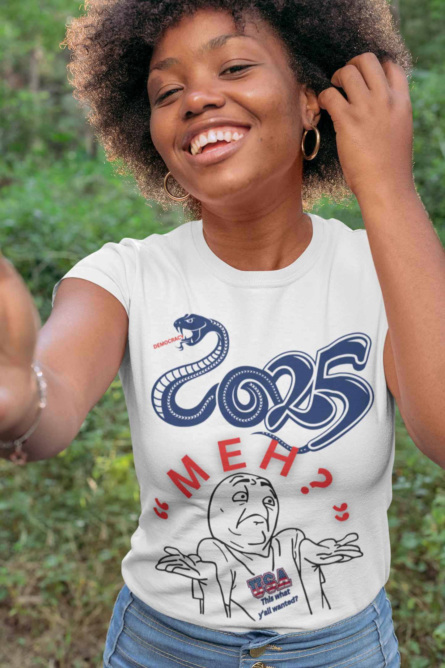 2025 "Meh" T-Shirt Unisex Jersey Short Sleeve Tee, Funny 2025 T-Shirt, New Year's T-Shirt, 92% Black Women, Black Girl Magic,