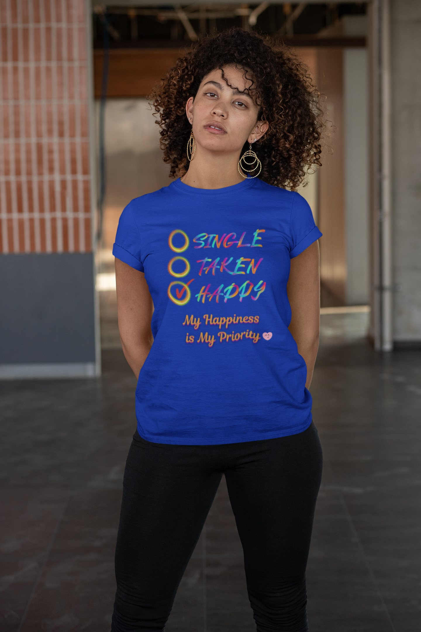My Happiness is My Priority, Unisex Midweight T-shirt, Valentine to Myself T-Shirt, Valentine T-Shirt, Self-Love T-Shirts, Taken, Single Happy