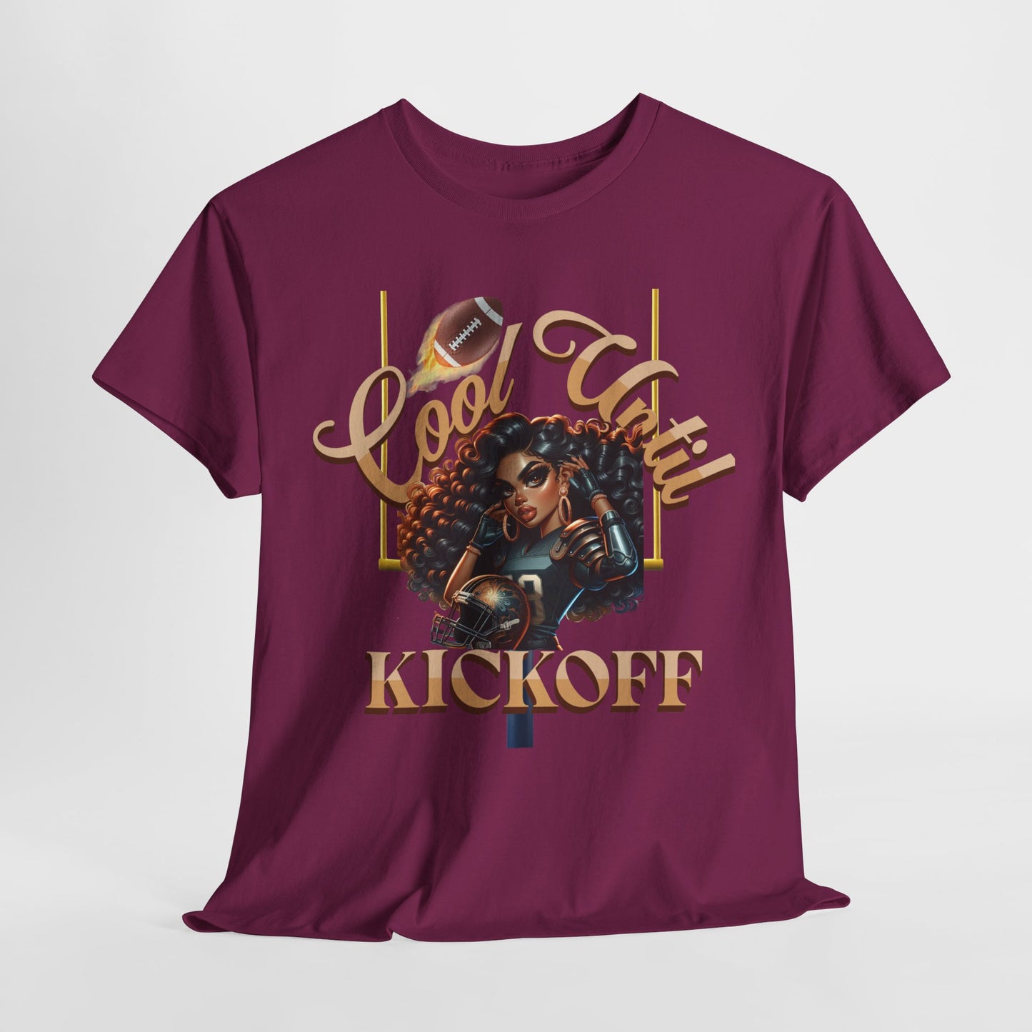Cool Vibes Kickoff T-Shirt, Game Day Tee, Chic Football Apparel, Football Girl Shirt, Woman Glam Football Shirt, Cute Football Tees, Football Shirts