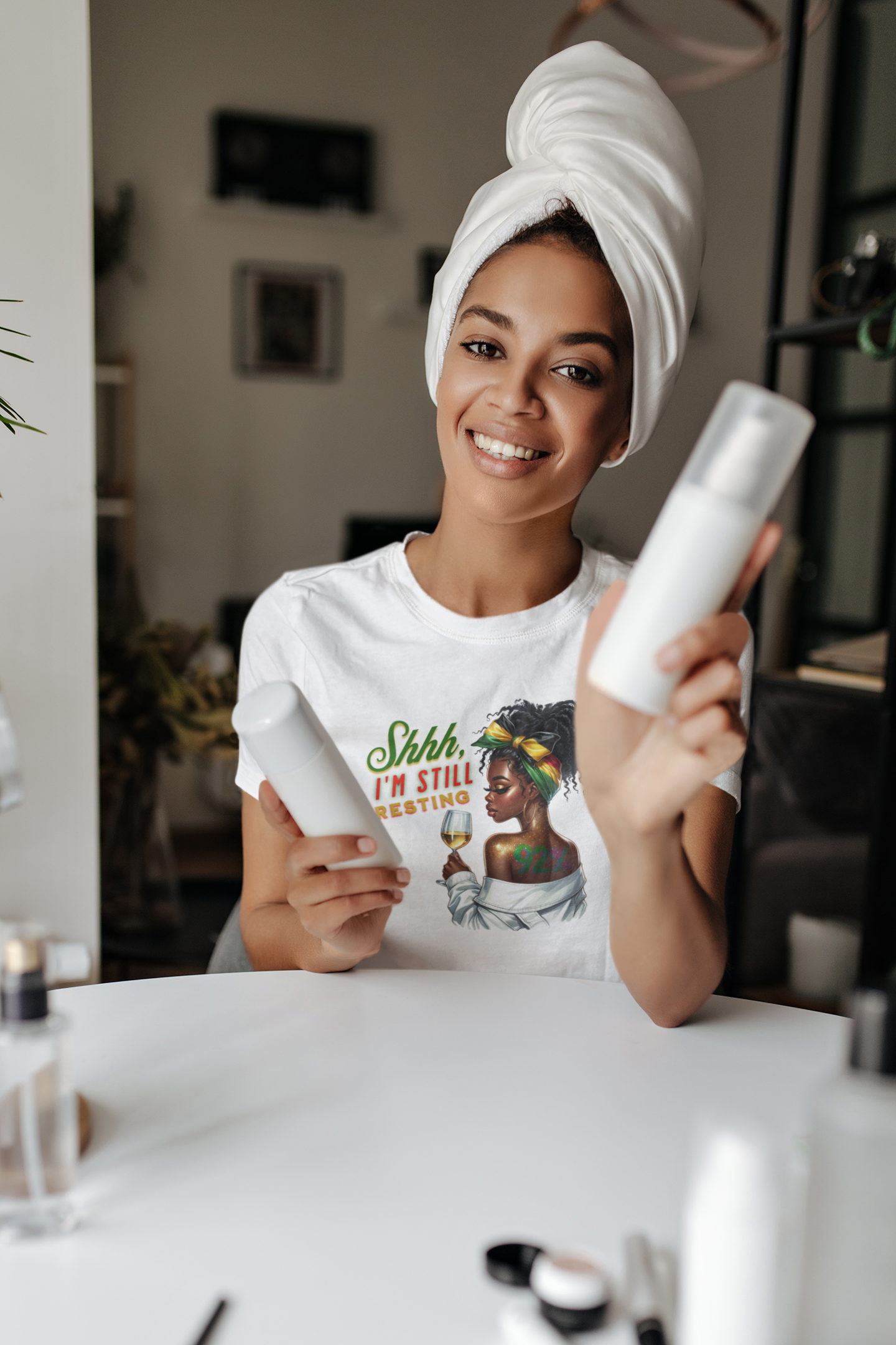 92% Black Women – Shhh, I’m Still Resting Tee, Melanin Magic Shirts, Black Women Empowerment Shirt, Black Excellence Tees, Self-Care & Rest