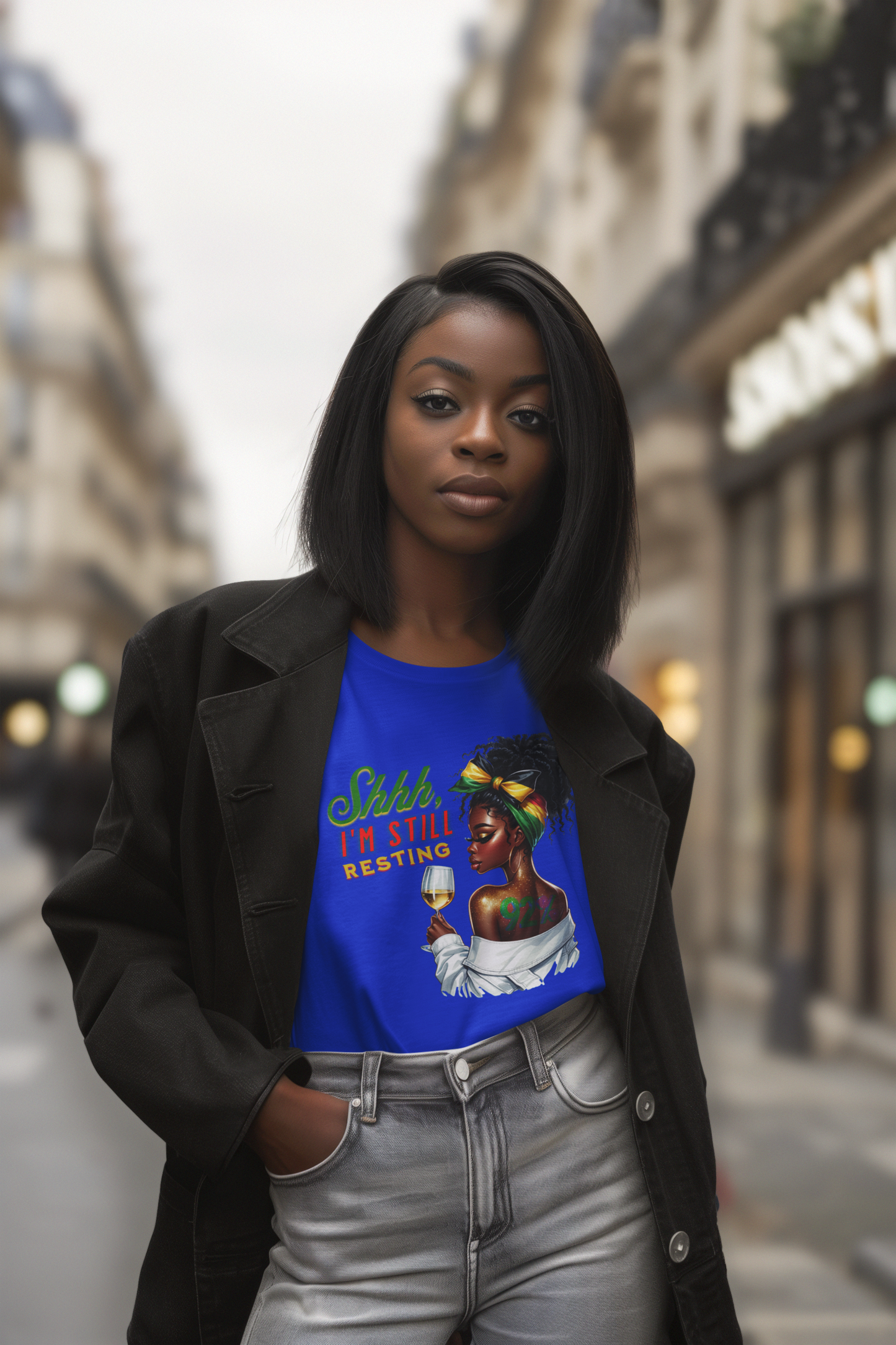 92% Black Women – Shhh, I’m Still Resting Tee, Melanin Magic Shirts, Black Women Empowerment Shirt, Black Excellence Tees, Self-Care & Rest