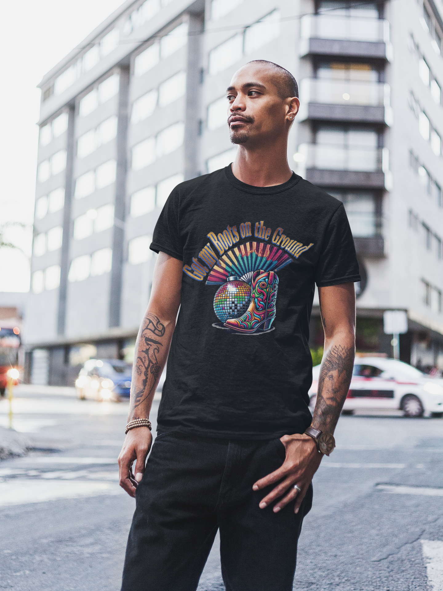 Boots on the Ground Groove Tee, Disco Ball Unisex Jersey Tee - Fun Tee for Latest Dance Crave Boots on the Ground Music Lovers