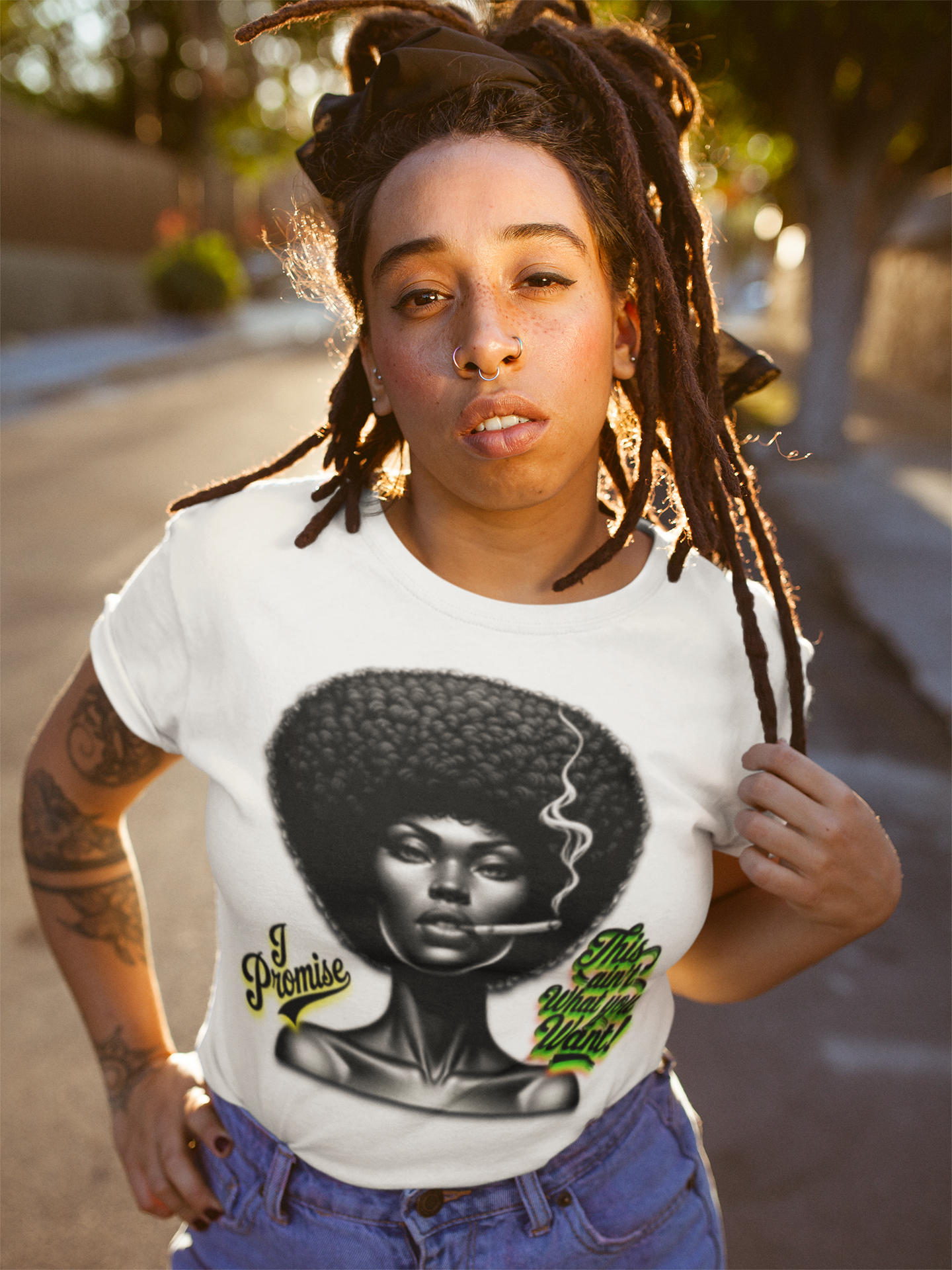 Black Woman Graphic Tee - "I Promise This Ain’t What You Want", Melanin T-Shirts for Black Women, 92% Black Women Shirts, Black Girl Magic Tee