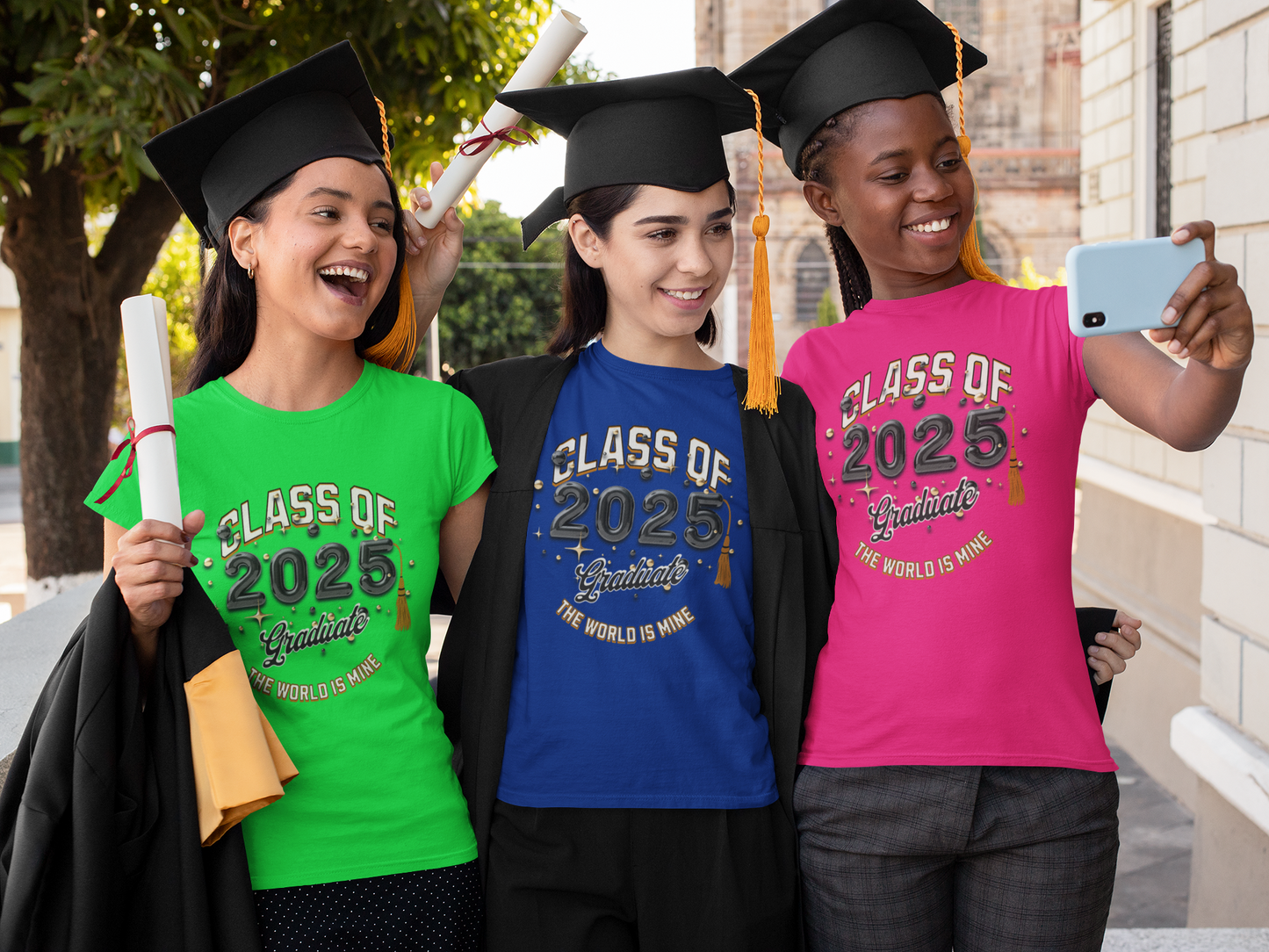 2025 Graduate Unisex Jersey Tee, Class of 2025 Graduation Shirt, Graduation Pride for 2025T-Shirts, The World is Mine Tees