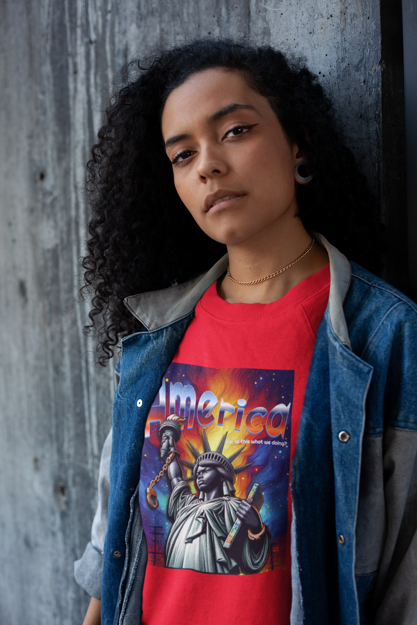 America Graphic Crewneck Sweatshirt - Juneteenth Unisex Heavy Blend™ - Casual Activist Fashion, No Kings Protest Shirt, Hands Off Protest Tee