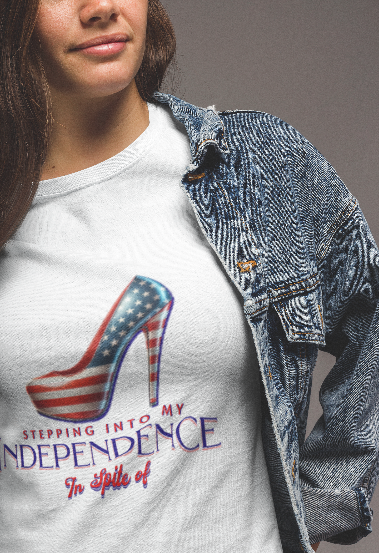Independence Celebration Tee, Cute Women Heavy Cotton T-Shirt, Patriotic 4th of July Shirt, Cute Flag Gift for Her, Summer Style