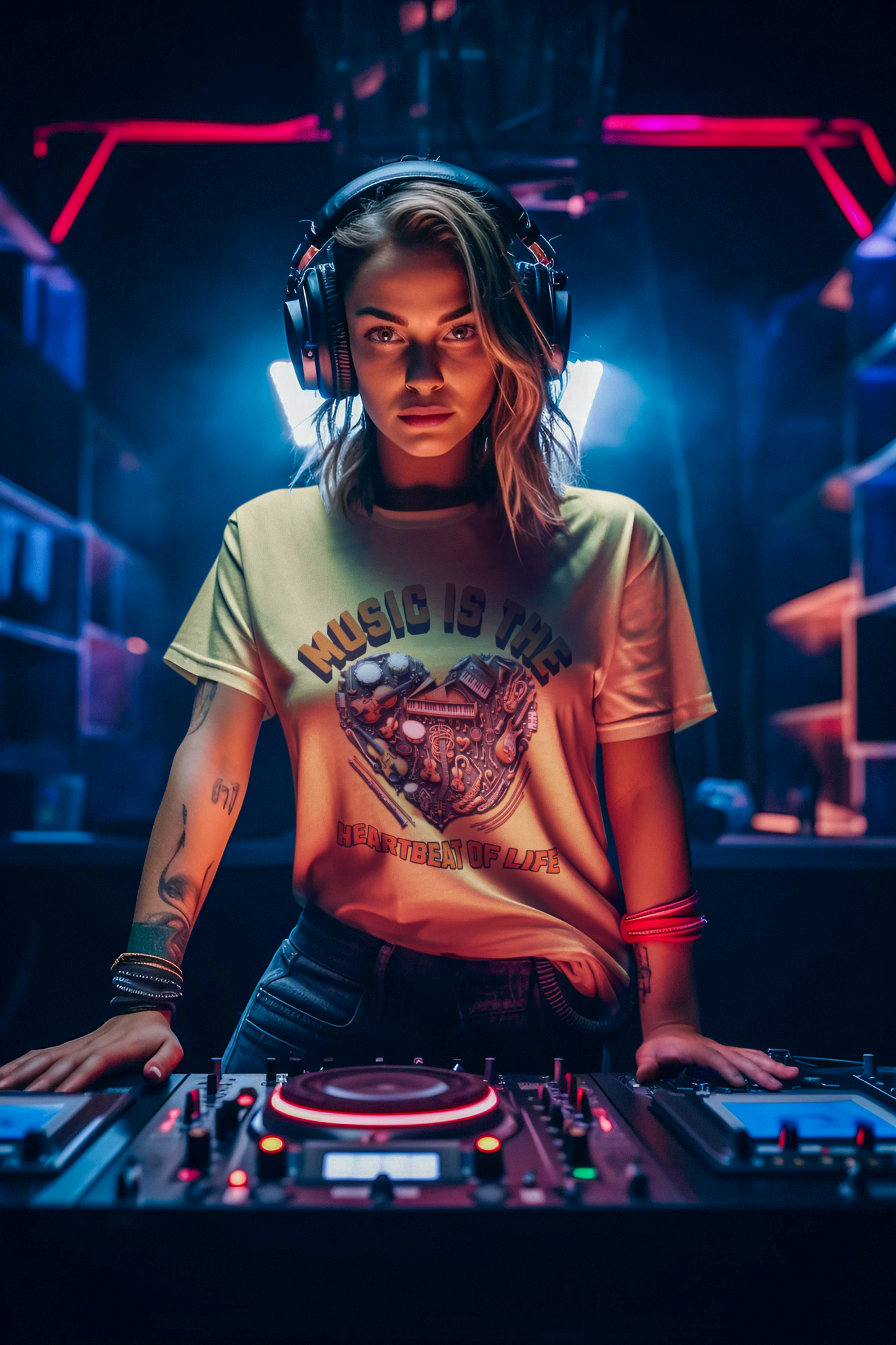 Heartfelt Music Tee, Unisex Short Sleeve Music T-Shirt, Gift for Musicians, Music Lover Apparel, Heartbeat of Life Shirt, Concert Outfit