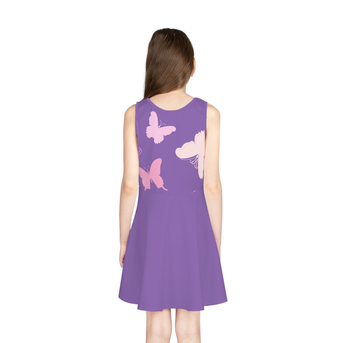 Girls' Purple Princess Butterfly Sleeveless Sundress, 2T to XL Girls Purple Dress, Butterfly Dress for a Little Girl,