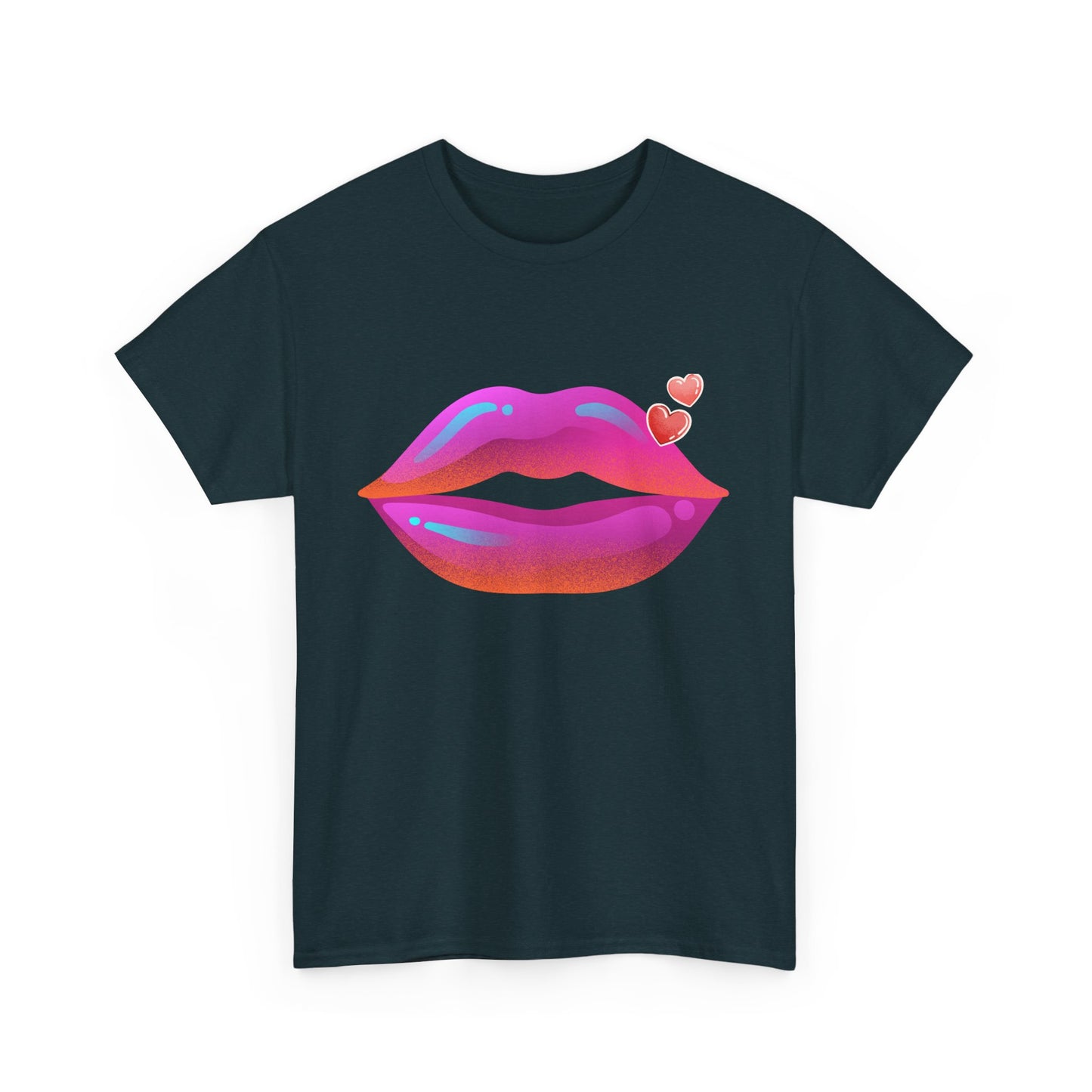 Bold Kiss Lips with Hearts Shirt, Vibrant Pop Art Lip T-Shirt, Valentine T-Shirt Gift, Lip Art Shirt, Black History T-Shirts for Women
